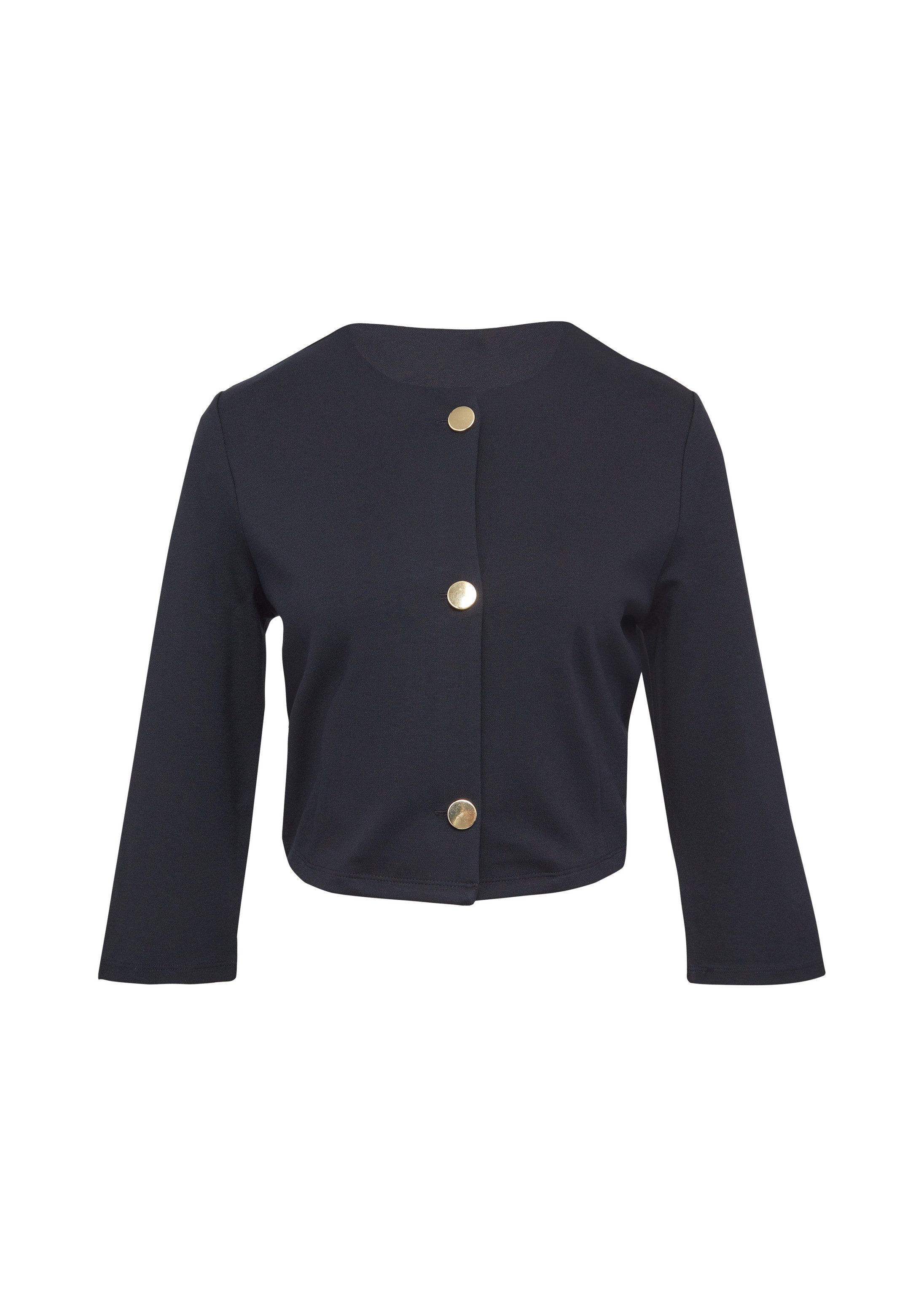 s.Oliver Funktionsjacke Indoor-Jacke Verkürzte Jacke im Boxy-Fit mit goldfarbenen Knöpfen