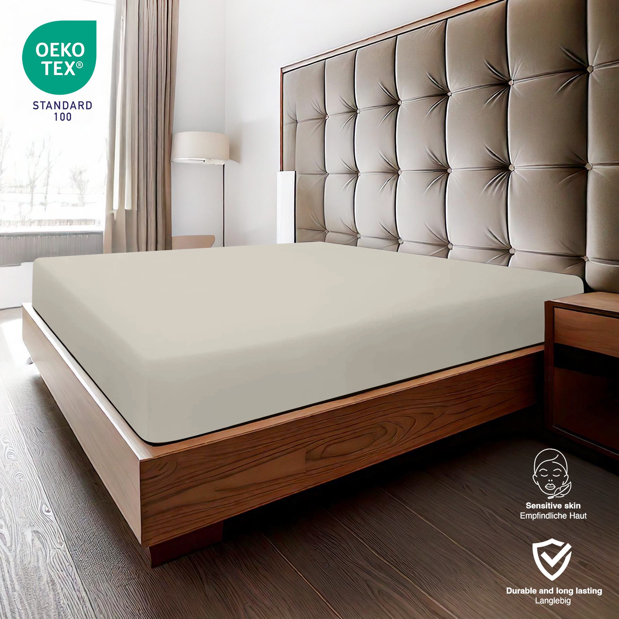 BARBONS Spannbettlaken Mikrofaser Bettlaken, 35 cm Tiefe Spannbetttuch, Gebürstete Polyester, (1 Stück), Topper