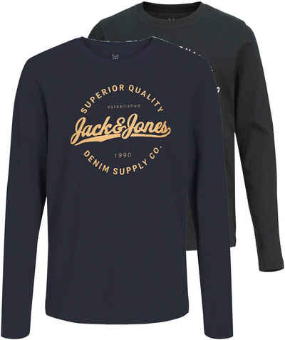 Jack & Jones Junior Langarmshirt JJSTANLI TEE LS CREW NECK 2PK MP JNR (Packung, 2er-Pack)