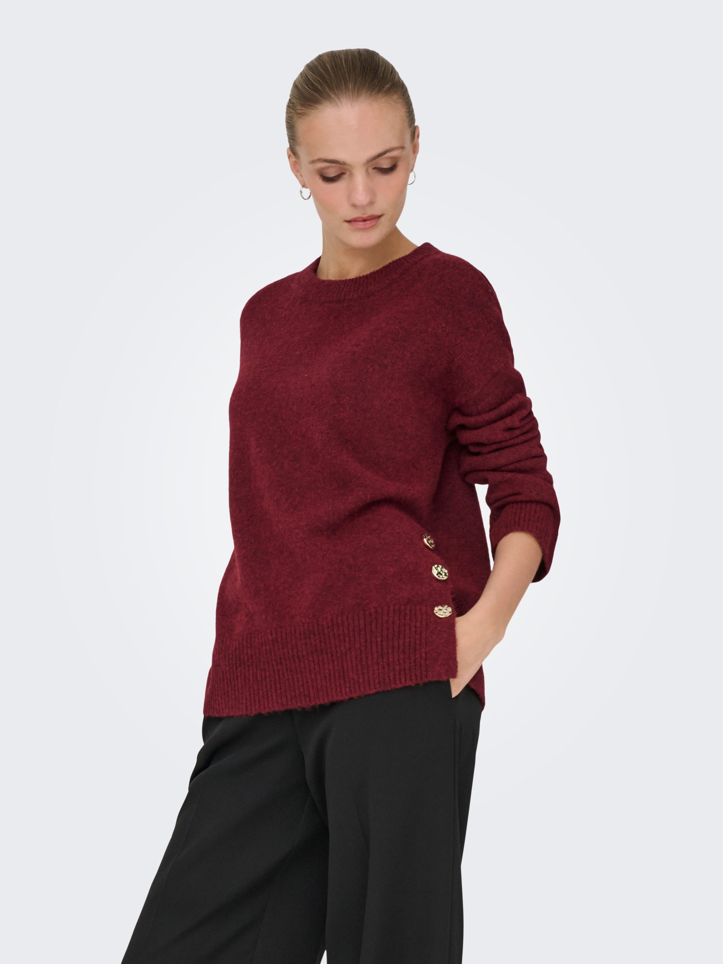 ONLY Strickpullover ONLRENE LIFE LS BUTTON O-NECK CC KNT günstig online kaufen