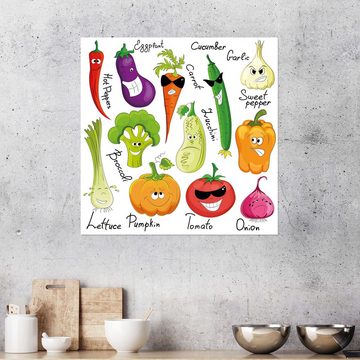 Posterlounge Poster Kidz Collection, Lustiges Gemüse, Küche Illustration