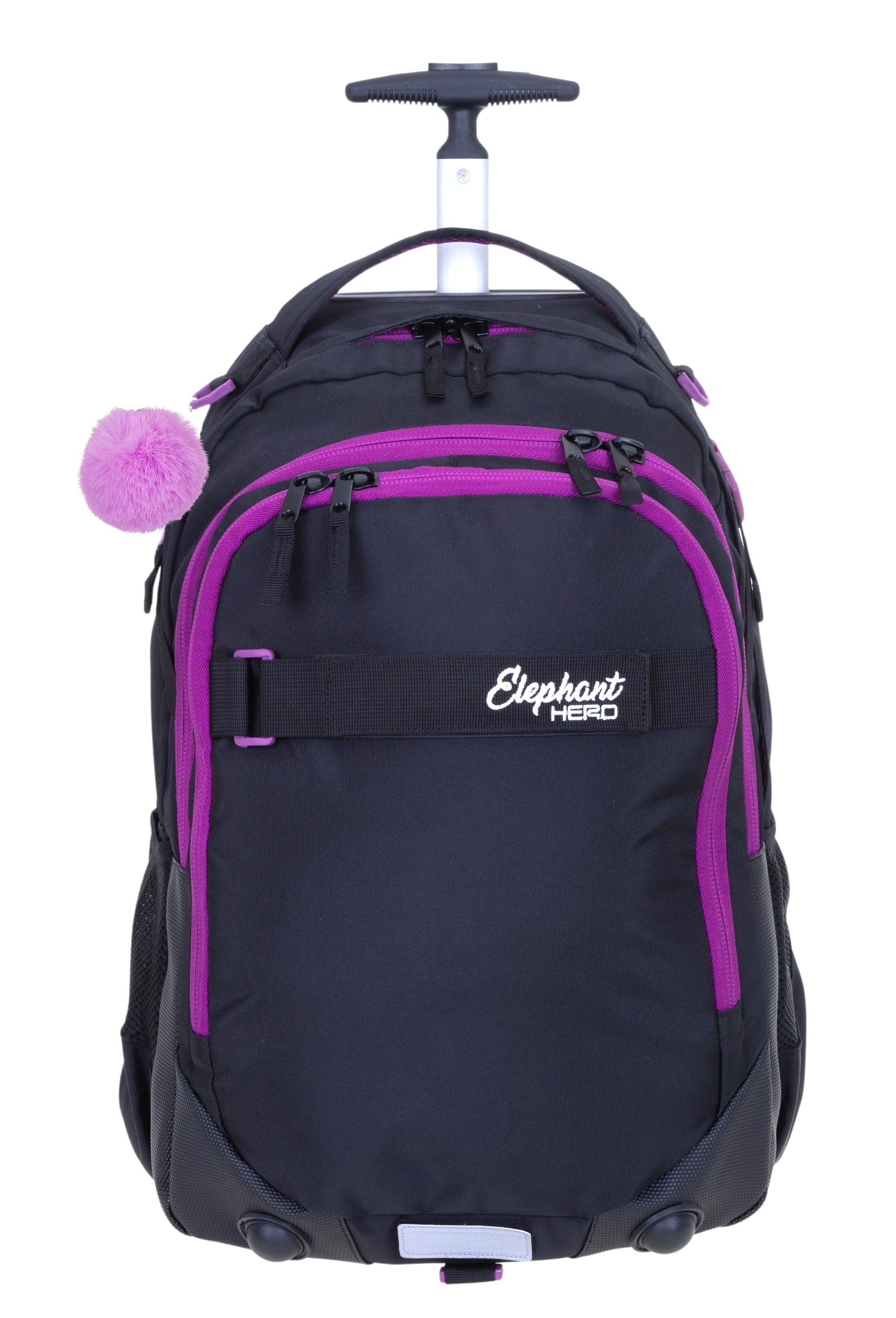 ELEPHANT Schulrucksack Trolley Hero Signature Schultrolley, Rucksacktrolley Schule Rucksack Rollen 3 Fächer Daypack Trolly