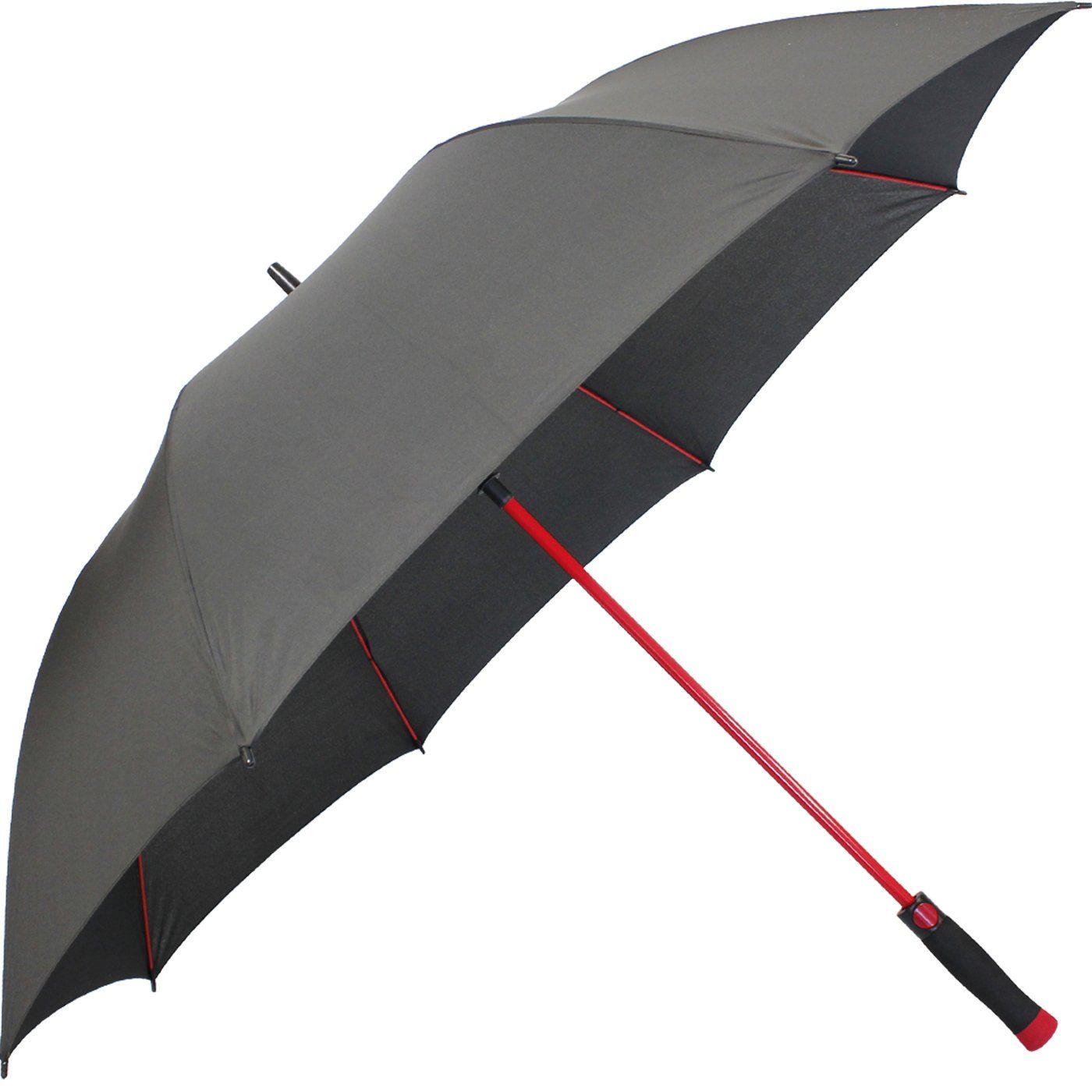iX-brella Stockregenschirm XXL Golf Fiberglas Automatik mit farbigem Gestell, einzigartig