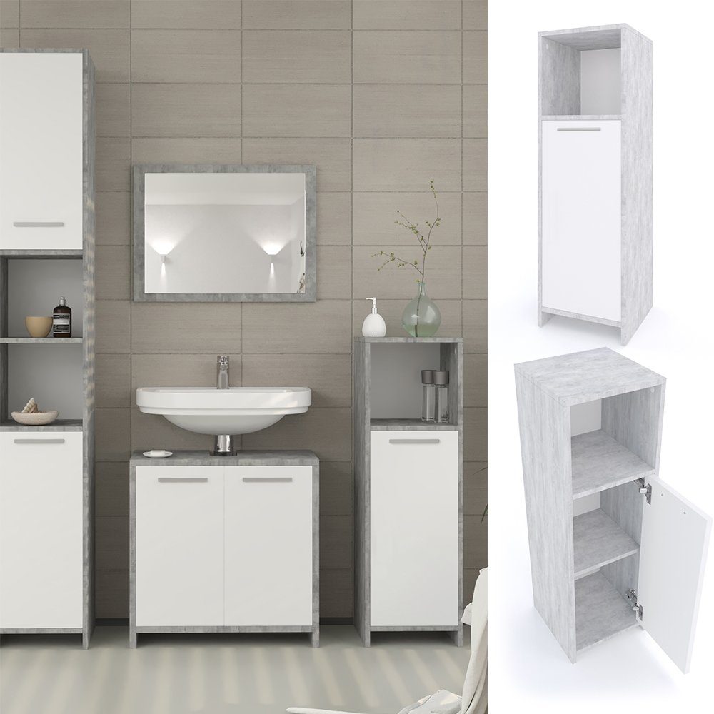 Vicco Midischrank Kiko, Beton/Weiß, 30 x günstig online kaufen