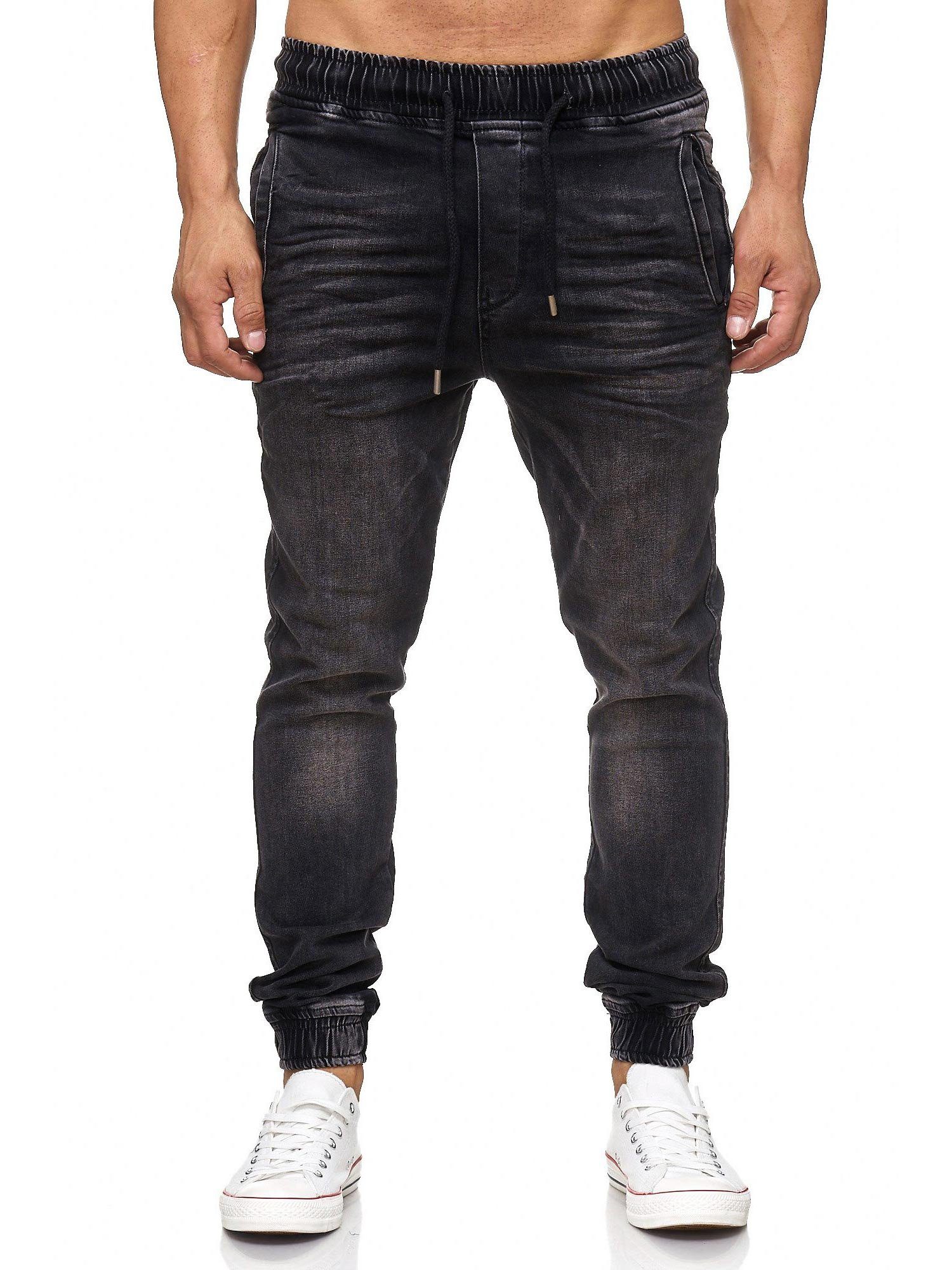 im Jogger-Stil Sweat Hose schwarz 17504 Tazzio Straight-Jeans