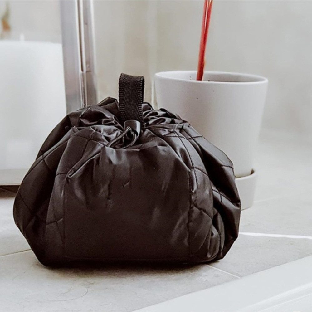 Coonoor Kosmetiktasche Lazy Kosmetikbeutel mit Kordelzug Portable Große Organisator, Reisetasche Make up Beutel Aufbewahrung für Damen