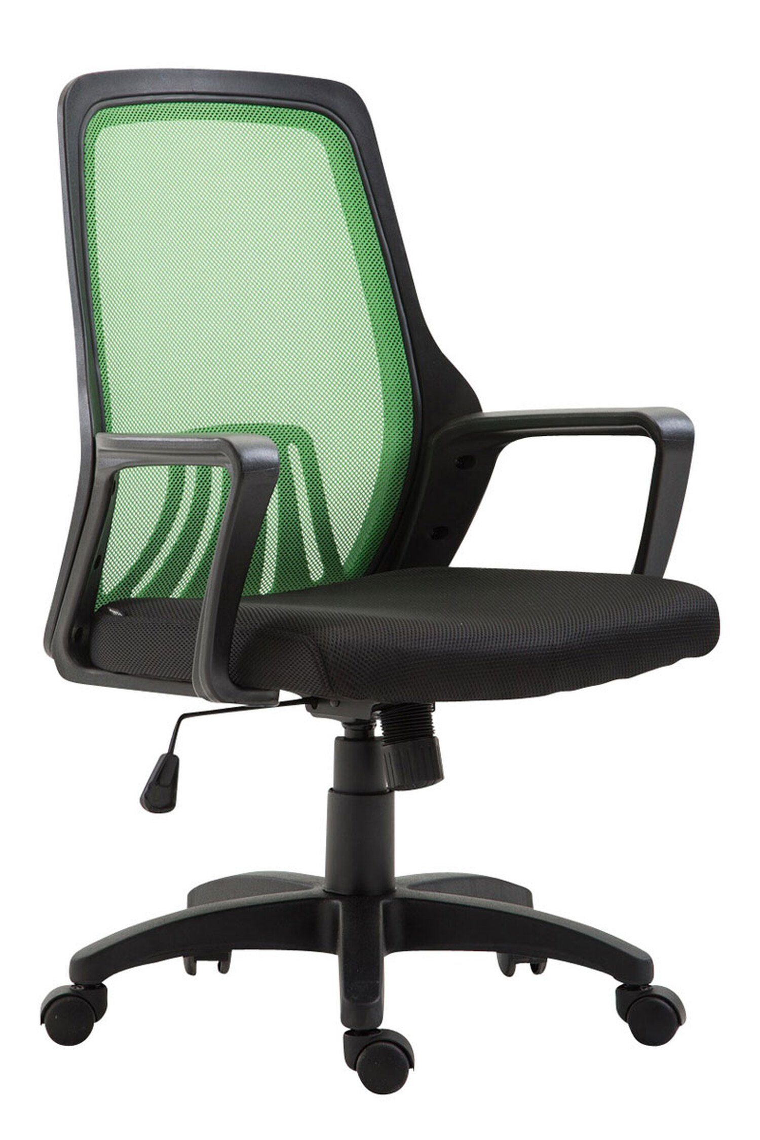 TPFLiving Gaming-Stuhl Cleveland mit bequemer Rückenlehne und  atmungsaktivem Netzbezugr (Schreibtischstuhl, Drehstuhl, Chefsessel,  Bürostuhl XXL), Gestell: Kunststoff schwarz - Sitzfläche: Netzbezug schwarz/ grün