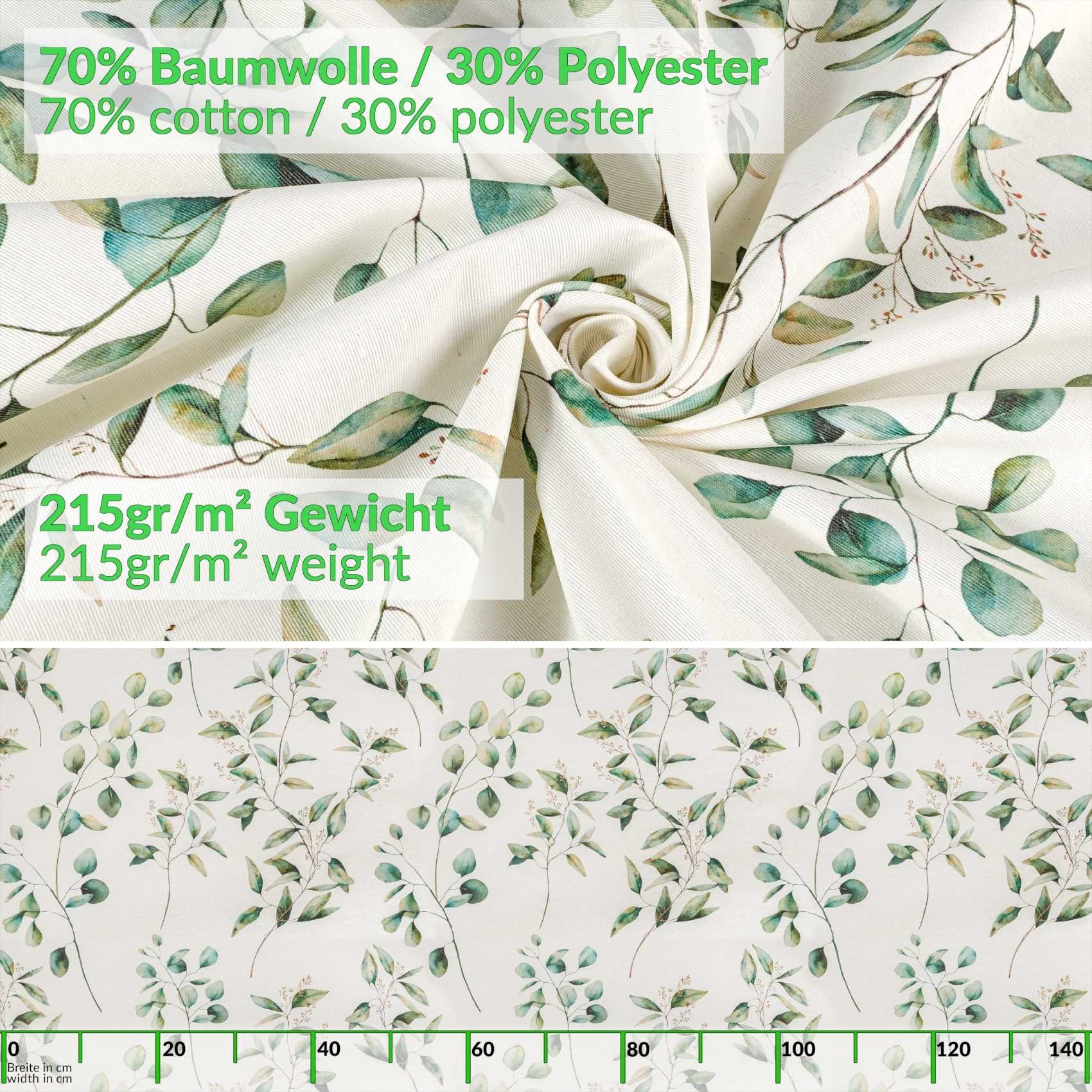 ANRO Tischdecke aus Stoff mit Blumen Pflanzen wasserabweisend Tischtuch Tischwäsche (Einzelstück 1-tlg), mit Acryl Beschichtung – Bild 5 von 5