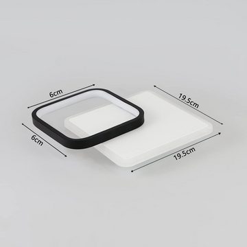 ZMH LED Deckenleuchte Modern Schwarz Weiß Design Acryl Wohnzimmerlampe, LED fest integriert, Warmweiß, Eckig, 22W