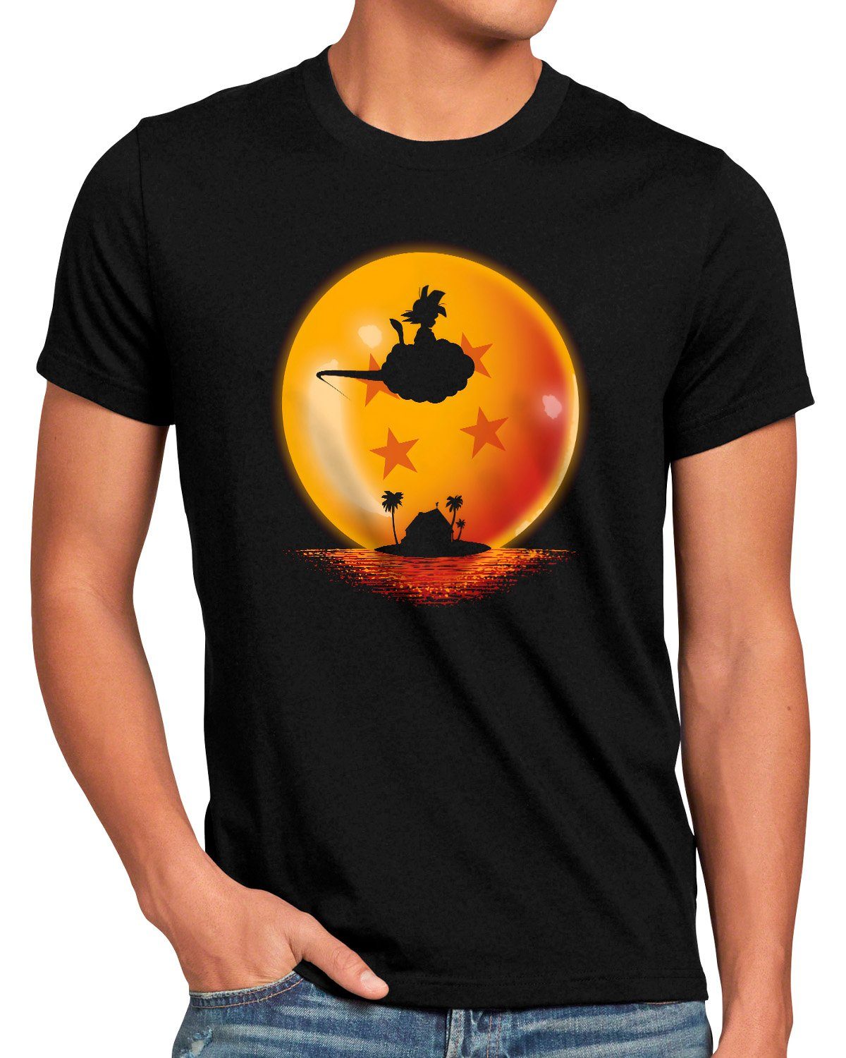z dragonball the breakers kakarot gt Nimbus style3 Herren Flying Print-Shirt T-Shirt super songoku