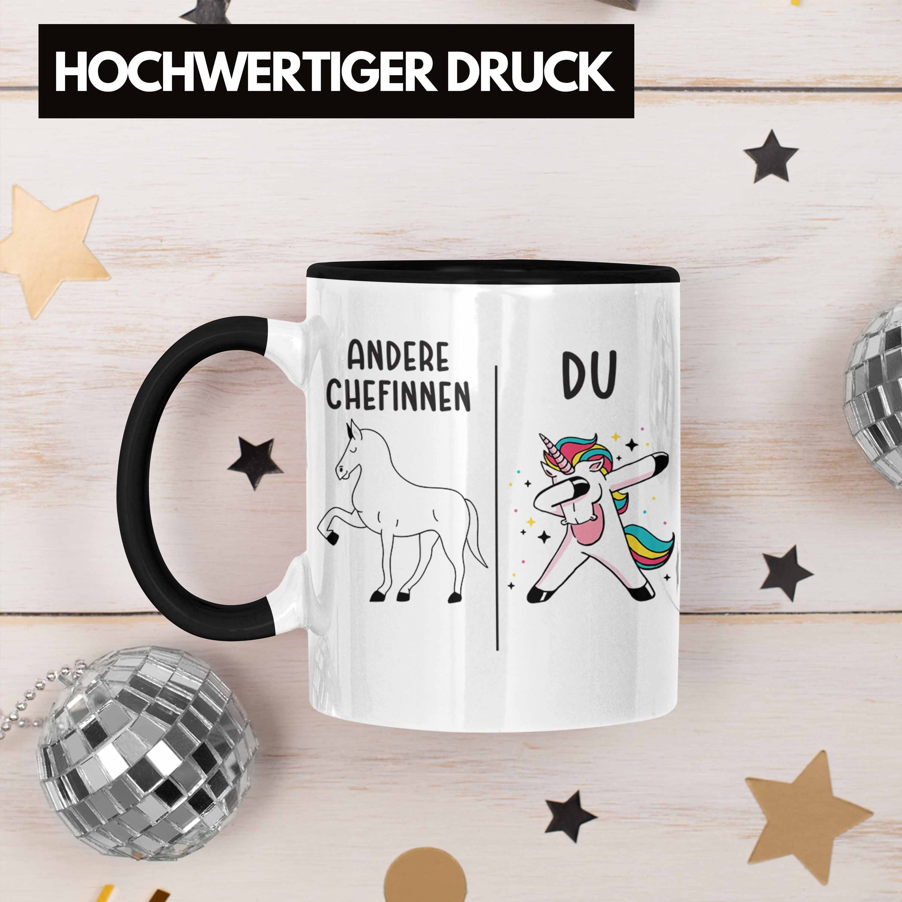 Beste Tasse schwarz Lustig Weihnachten Lieblingschefin Geschenk - Trendation Chefin Geburtstag Spruch Trendation Tasse