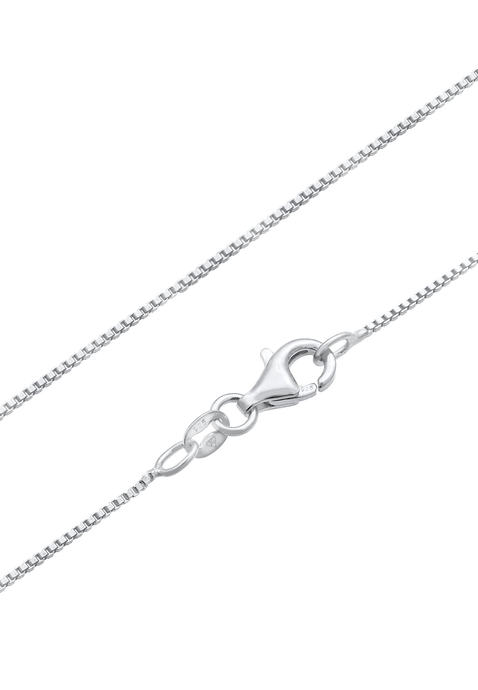 Kuzzoi Kette mit Anhänger Kreuz Glas Kristalle Schwarz 925 Sterling Silber