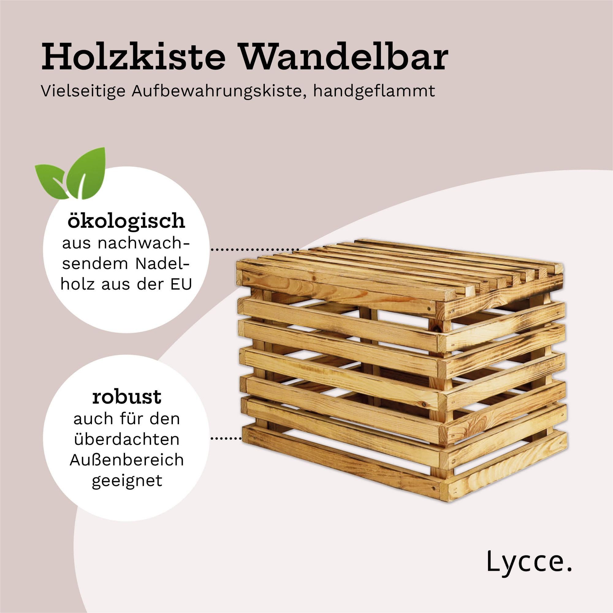 Lycce Sitzhocker Holzkiste, Weinkiste, Hocker mit Stauraum aus geflammtem H günstig online kaufen