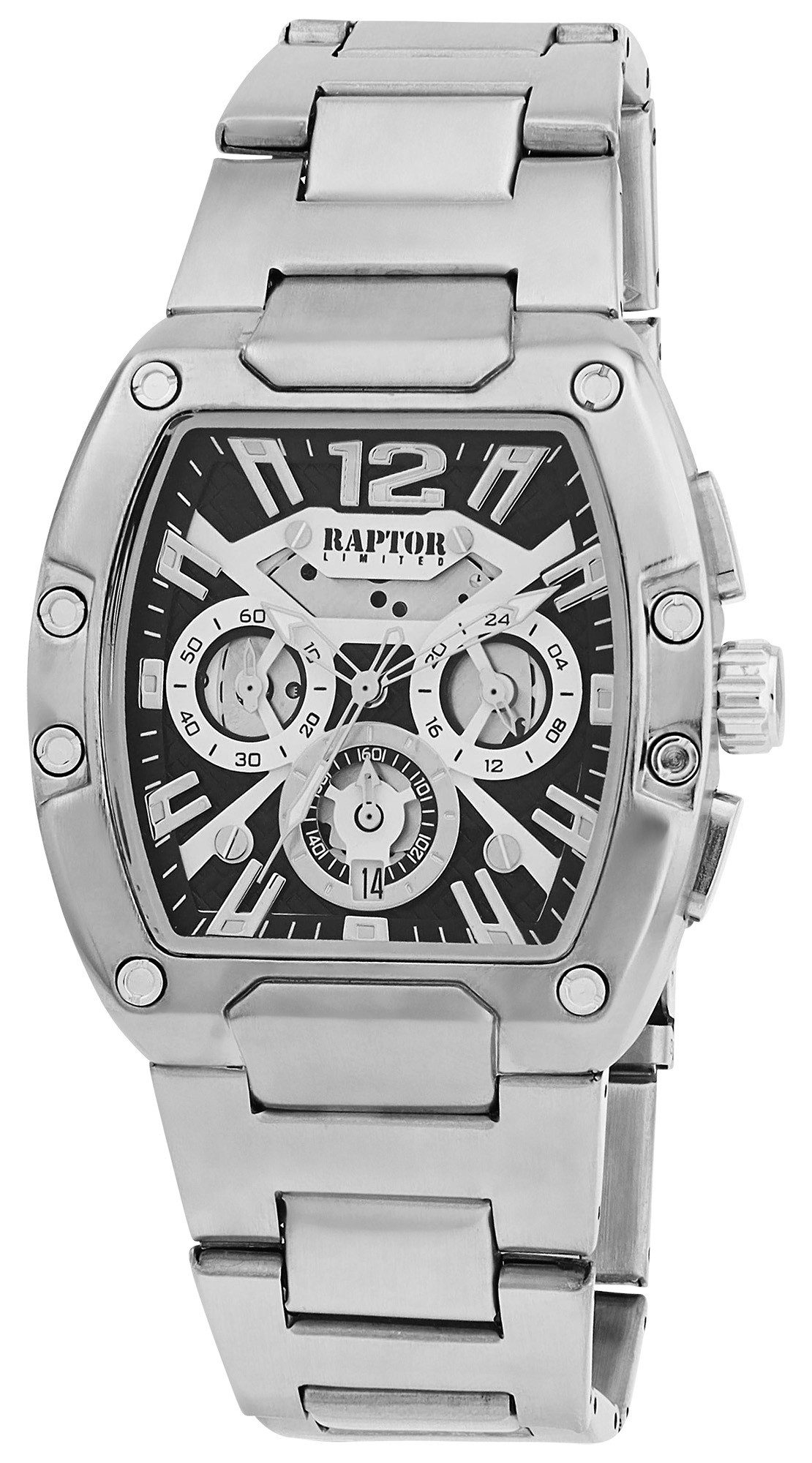 Quarzuhr Luxor Edelstahlarmband, 5 ATM, Chronograph, Tonneau, Geschenkidee