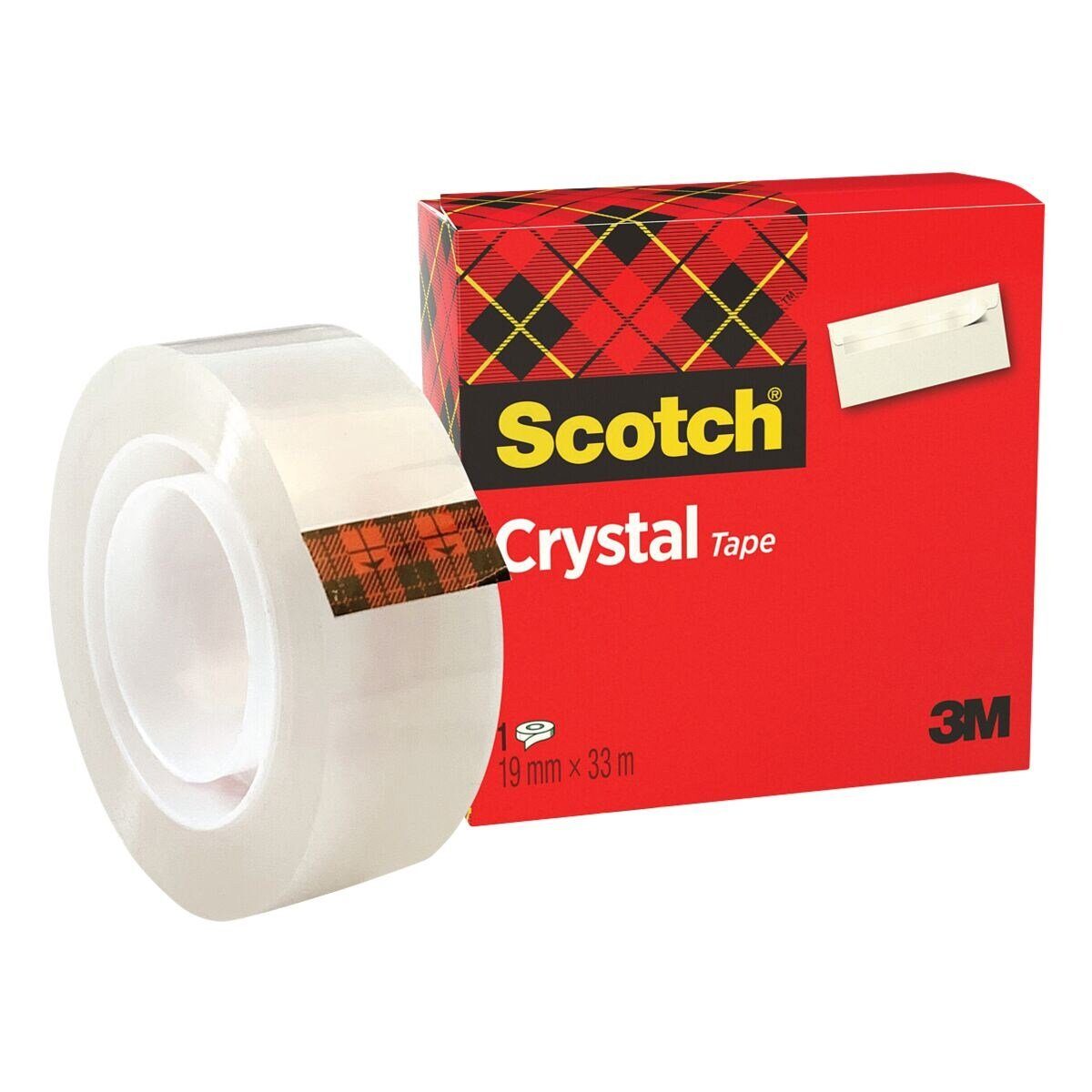 SCOTCH Klebeband Crystal Clear Tape 600 19 mm/33 m, hochtransparent und alterungsbeständig