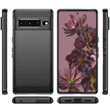 CoolGadget Handyhülle Carbon Handy Hülle für Google Pixel 7 Pro 6,7 Zoll, robuste Telefonhülle Case Schutzhülle für Pixel 7 Pro Hülle