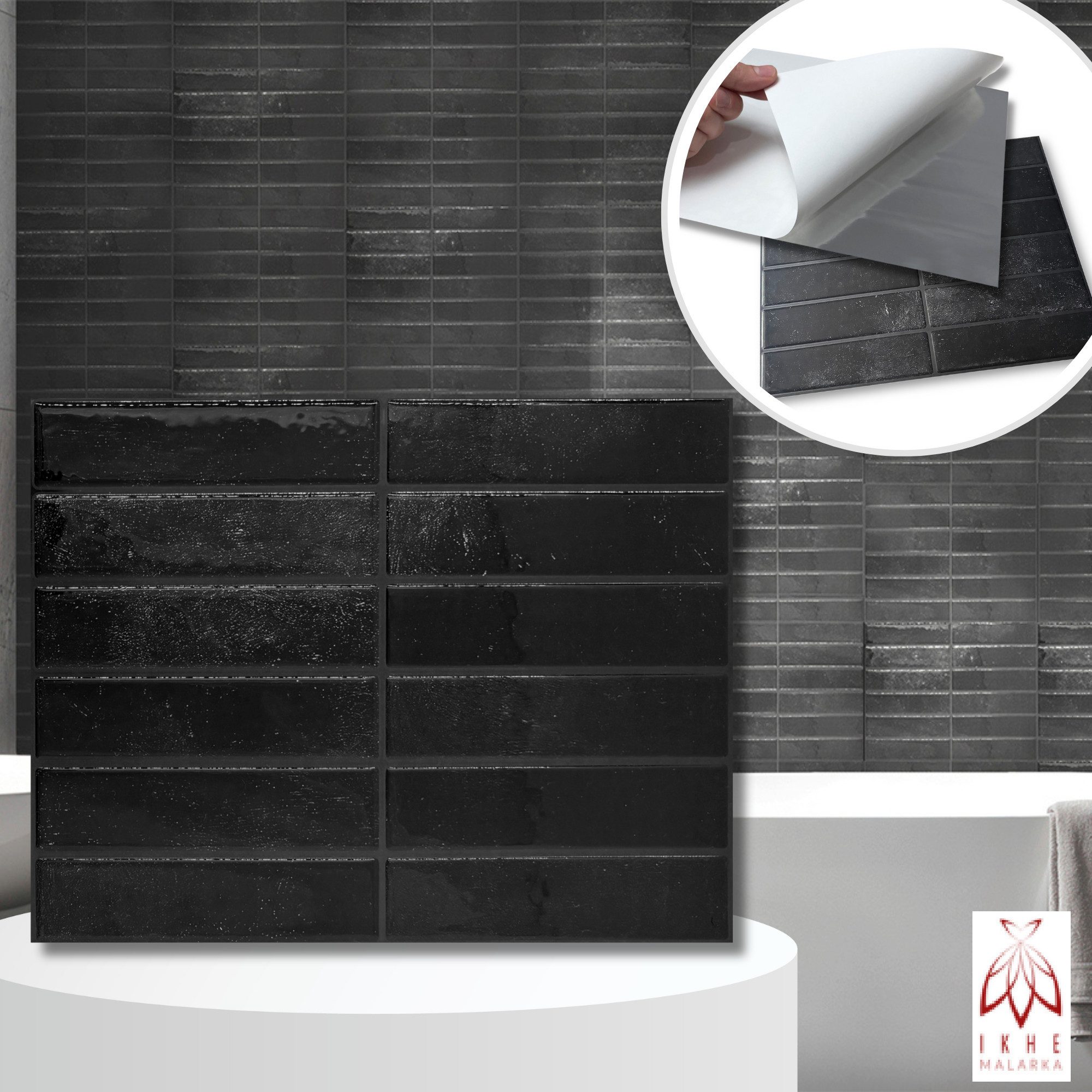 IKHEMalarka 3D Wandpaneel Selbstklebend Tapete Paneele Kunststoff Fliesen B günstig online kaufen