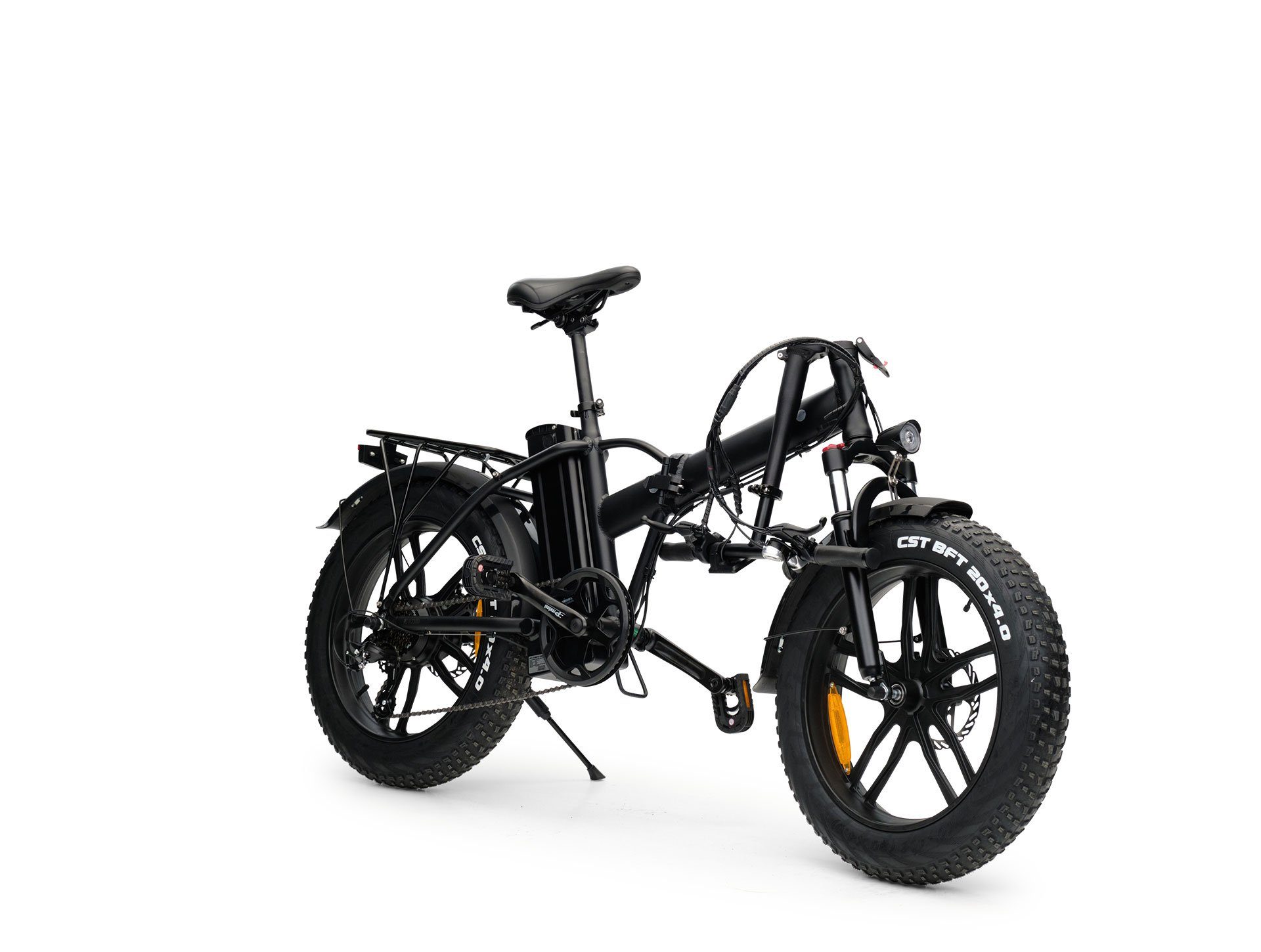 Burnout E-Bike Pluto 20 inch 250W black derailleur gears, 7-speed Shimano Shimano derailleur, folding bike