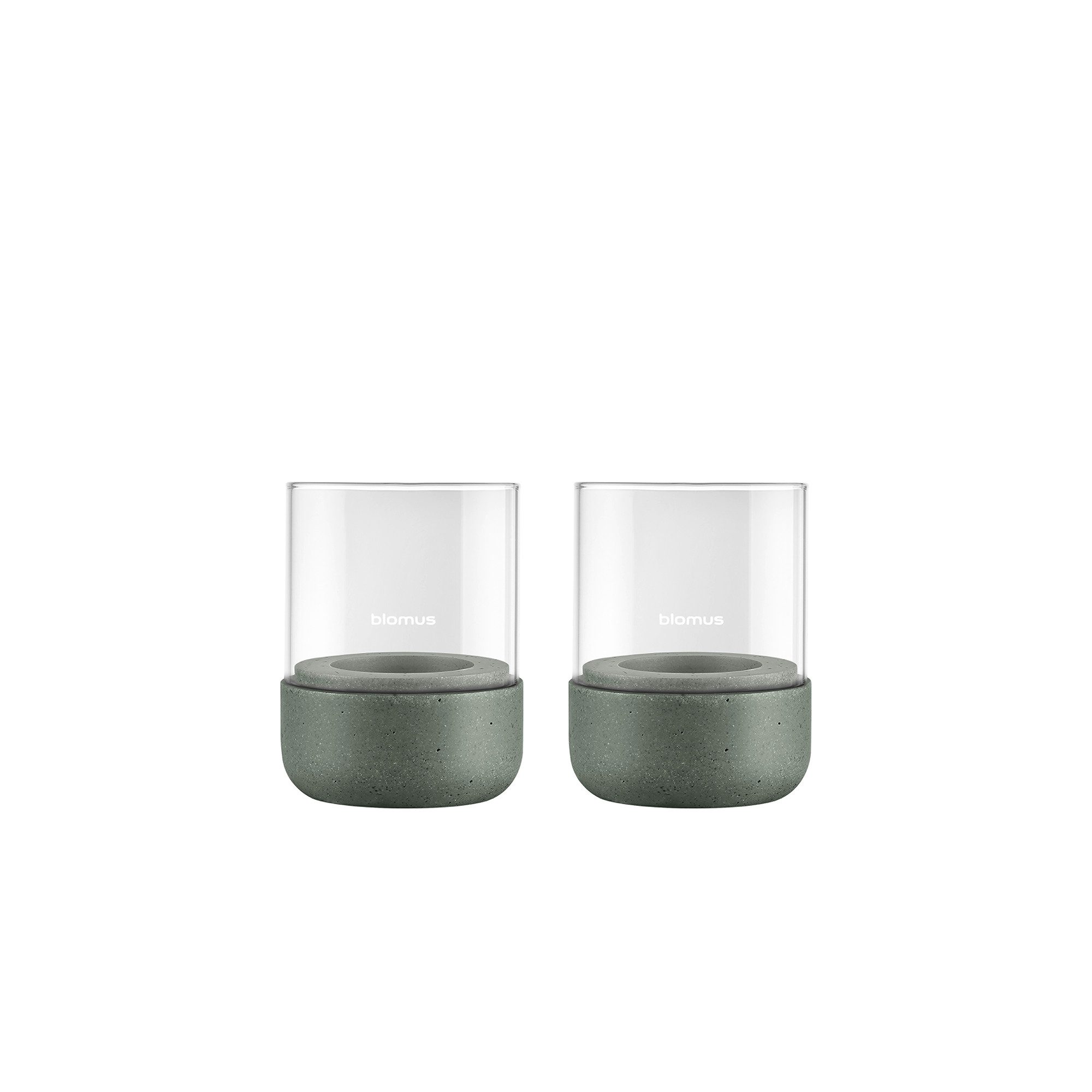 blomus Windlicht -CALMA- Glas Kerzenhalter, Stimmungslicht: modernes Deko-Design (2 St), Exklusive Betonoptik, Handgefertigt, Verschiedene Größen & Farben