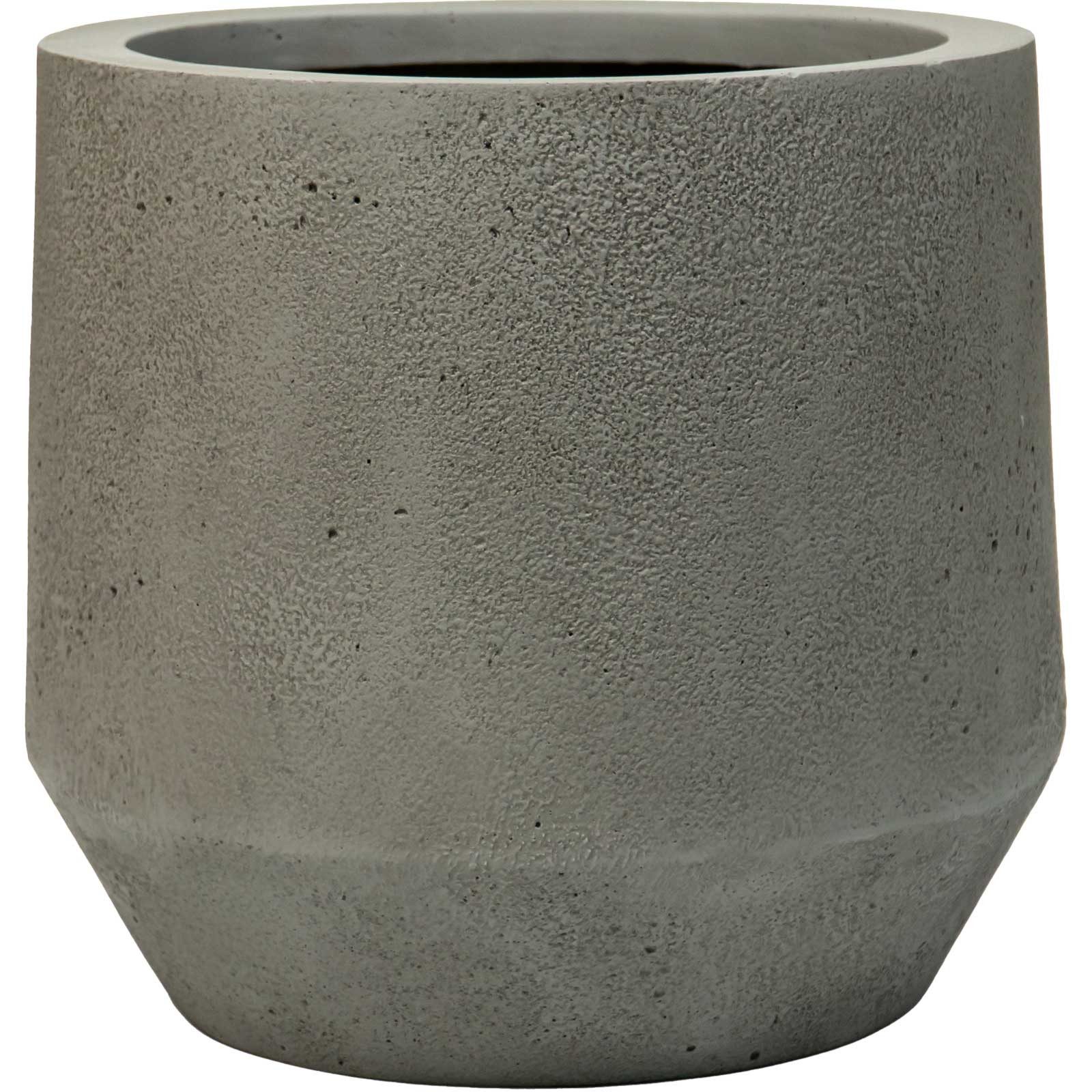 VIVANNO Blumentopf Fiberglas NEXORA Rund - Vesuvgrau Beton-Design (1 St), 31x28 cm