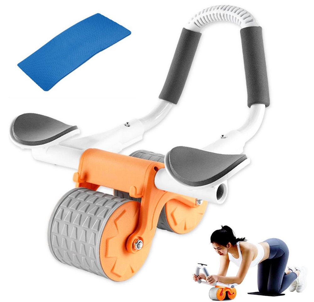 TUWENA Bauchtrainer Bauchroller Ab Roller,Bauchtrainer mit Ellbogenunterstützung Kniematte, Ab Wheel Automatische Rebound Bauchmuskeltrainer Doppelrädern Stabiler