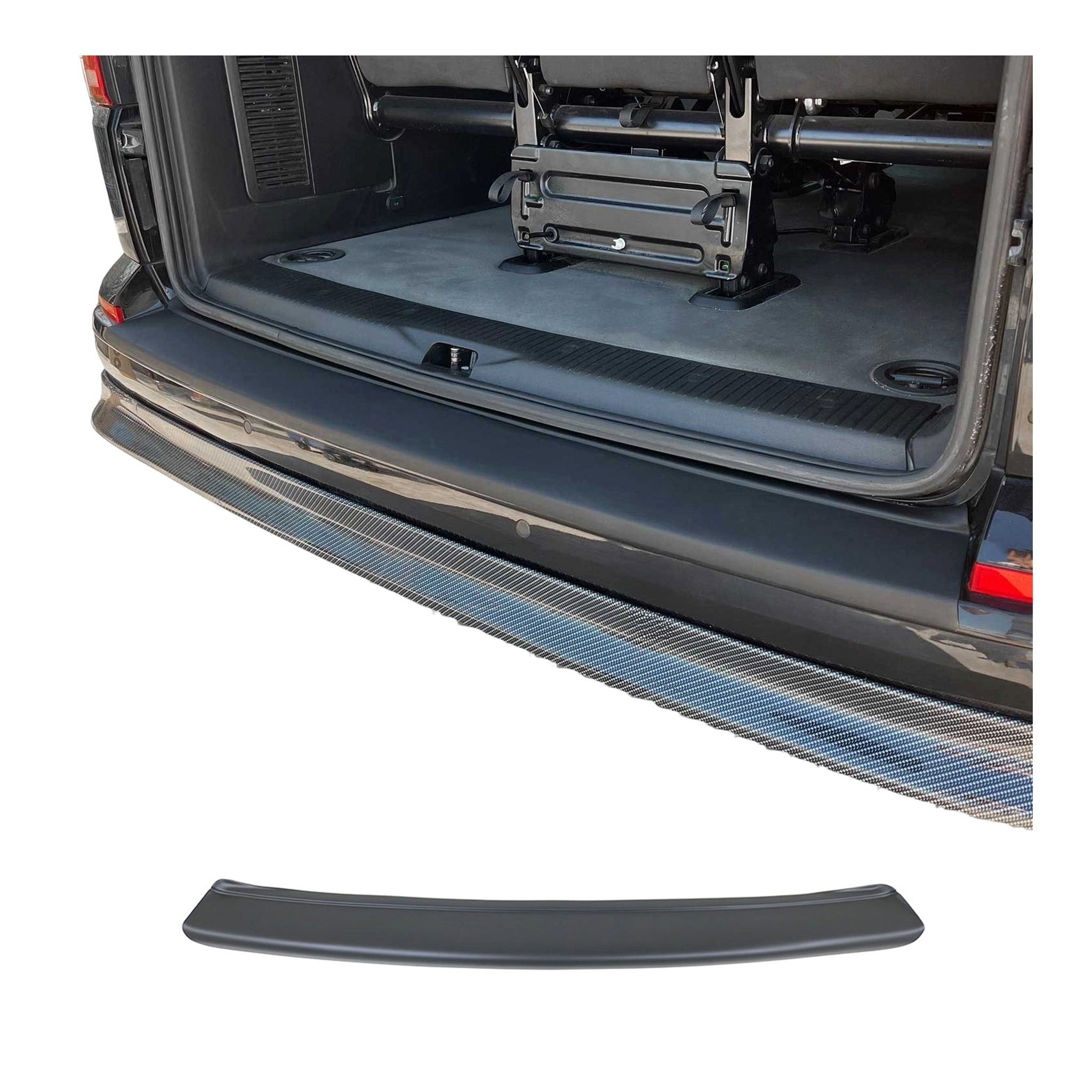 OMAC Ladekantenschutz für VW T5 Transporter Stoßstangenschutz Schwarz ABS 2003-2015, Zubehör für VW T5 Transporter Multivan Caravelle 2003-2015, Langlebig,Einfache Reinigung,Einfache Installation,Rostbeständig