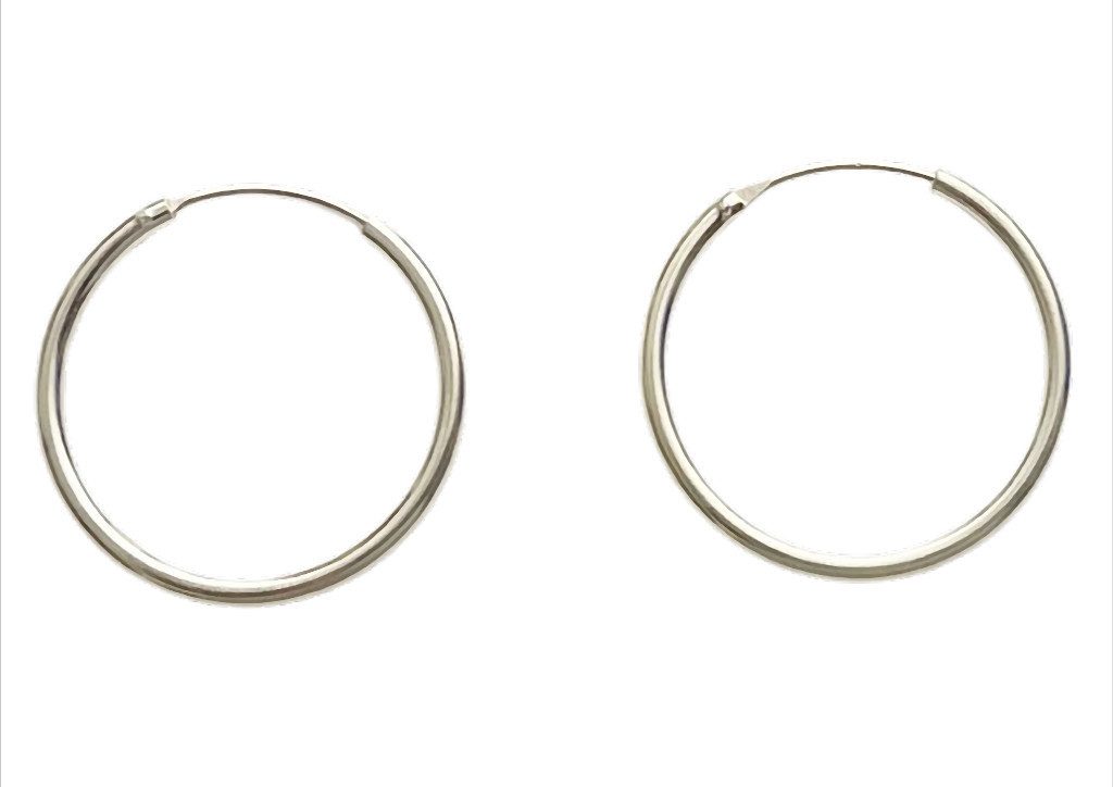 Paar Creolen Silver Classic Hoops Creolen 925 Sterling Silber – 2 mm Stärke