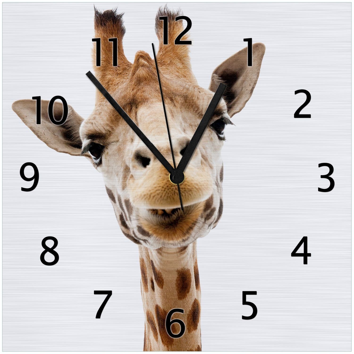 Wallario Wanduhr Giraffenkopf (Aluverbunduhr)