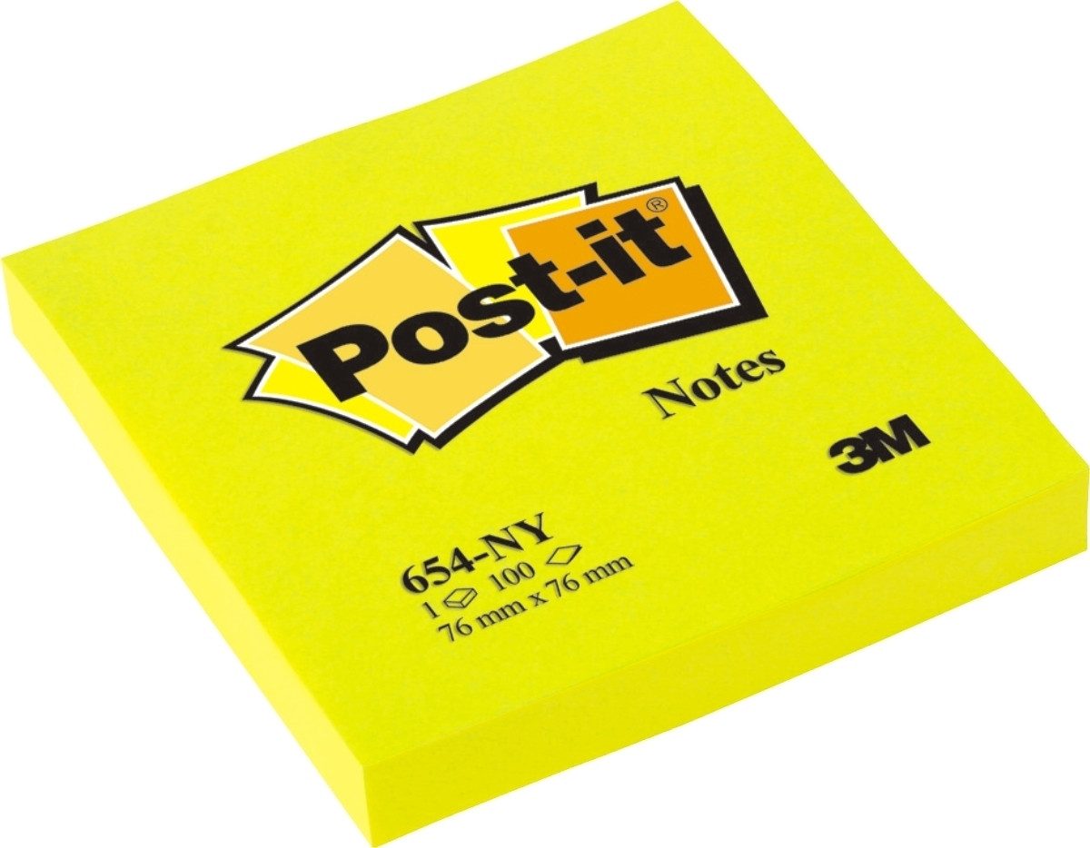 Post-it Notes Haftnotizblock Haftnotizen 76x76mm neongelb