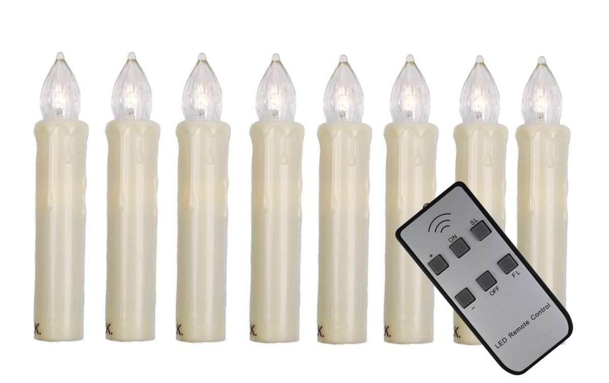 klassische passend mit LED-Christbaumkerzen für hdg 15 für Fernbedienung Ø Baumkerzenhalter Weihnachtsbaum mm, weiß