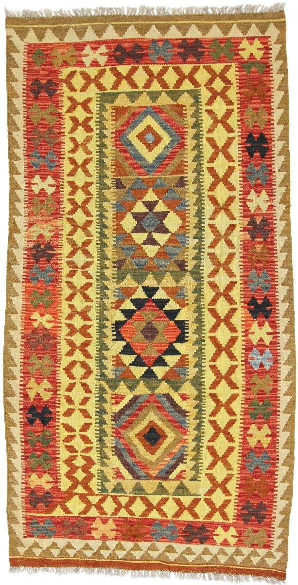 Orientteppich Kelim Afghan 105x206 Handgewebter Orientteppich Läufer, Nain Trading, rechteckig, Höhe: 3 mm