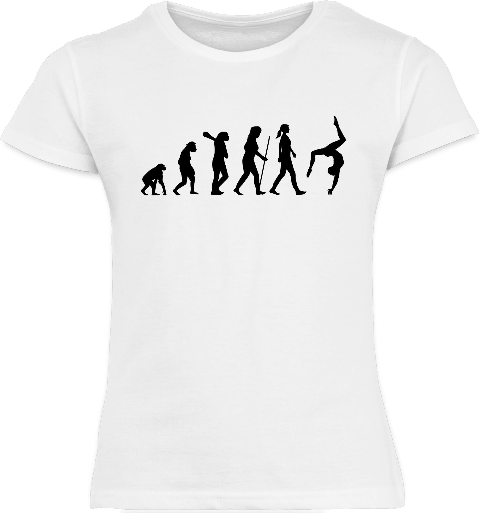 Kinder Kids (Gr. 92 -146) Shirtracer T-Shirt Evolution Turnen - Evolution Kinder - Mädchen Kinder T-Shirt Entwicklung Geschichte