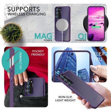 Nalia Smartphone-Hülle Samsung Galaxy S23 Plus, Hybrid Hülle Semi-Transparent Matt / 2x Display- & Kameraschutz / Case