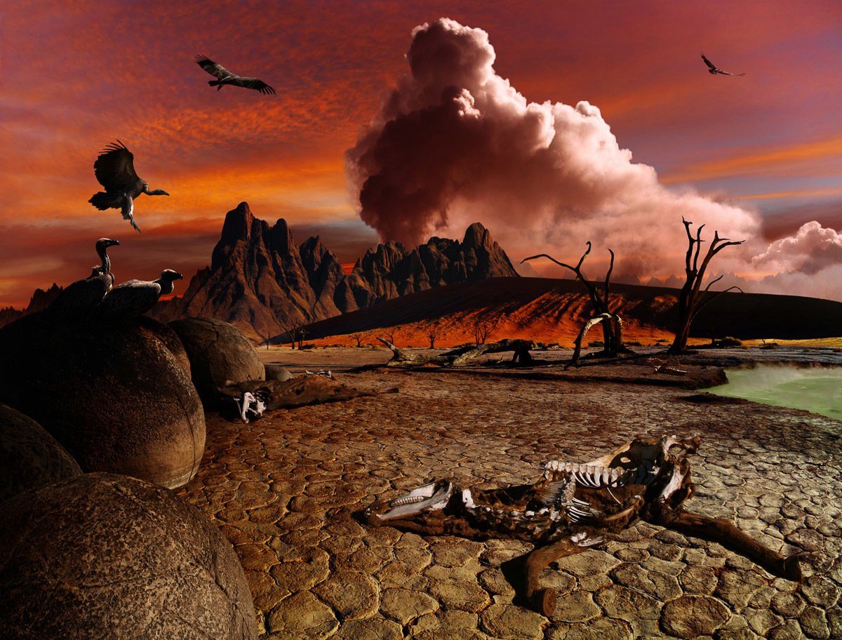 Papermoon Apokalyptische Landschaft Fototapete