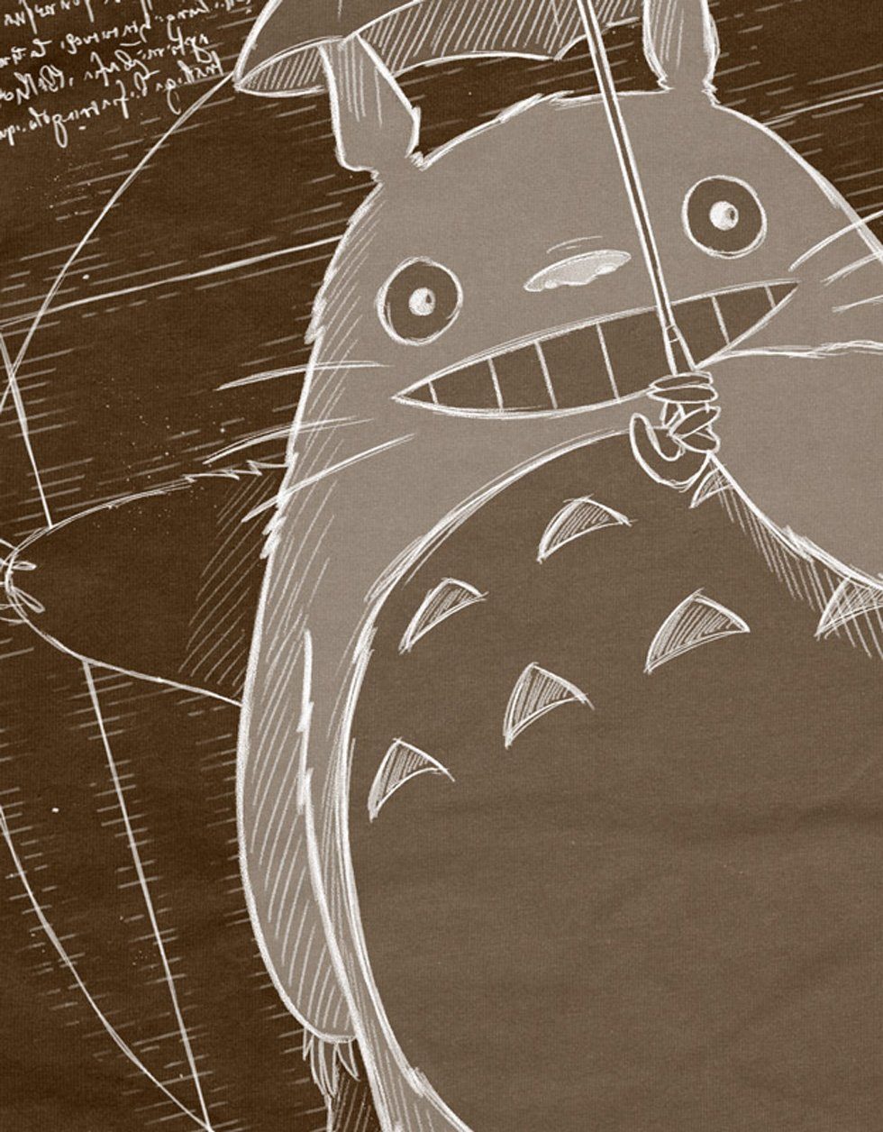 anime no nachbar tonari Herren Print-Shirt Vitruvianischer T-Shirt style3 Totoro braun mein neko