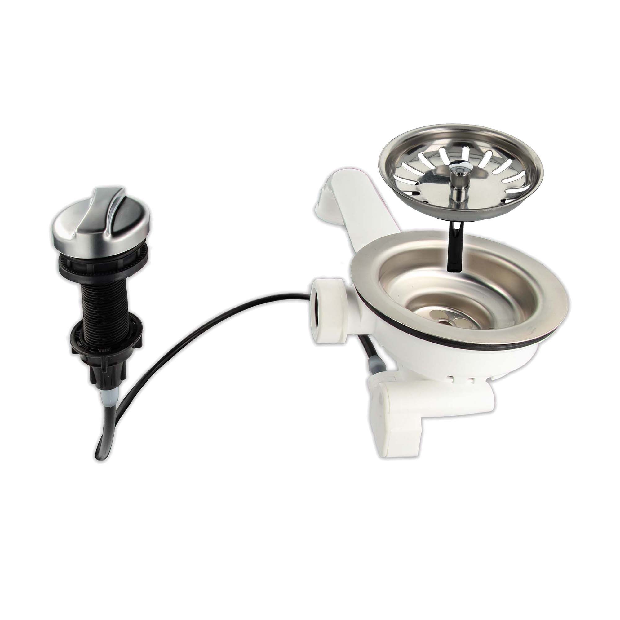 tecuro Siphon 3 1/2 Zoll Spülen-Siebkorbventil mit Seil-Drehbetätigung günstig online kaufen