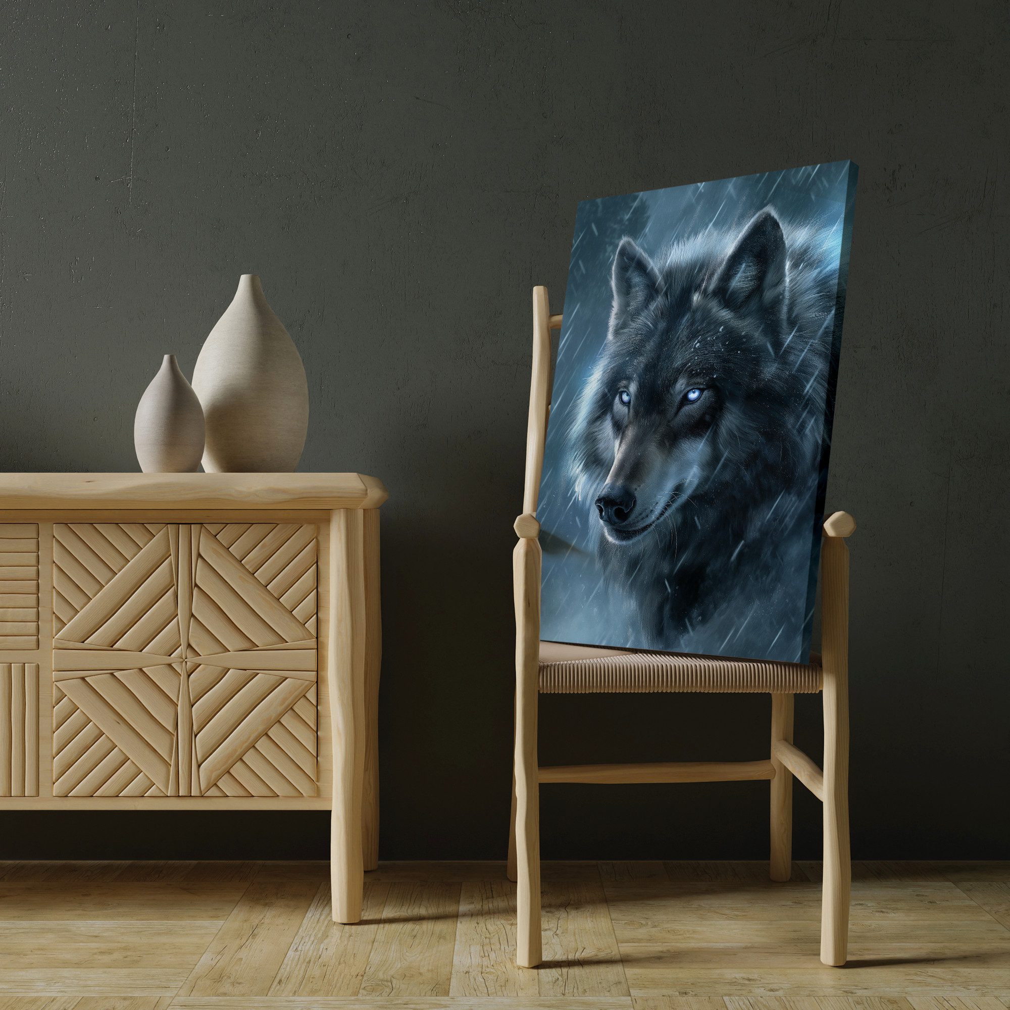 Hustling Sharks Leinwandbild Tier-Bild als XXL Leinwandbild "Der böse Wolf#1" - Tierbild, in 5 unterschiedichen Größen verfügbar