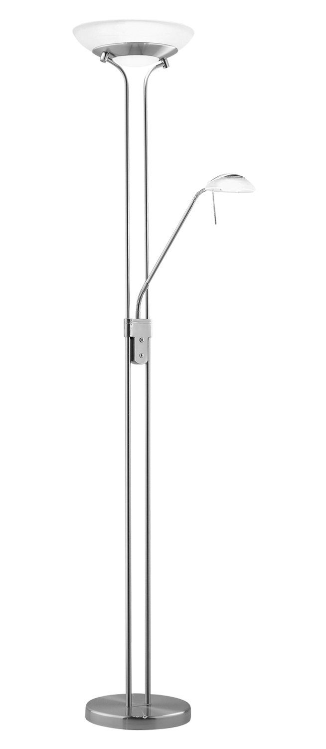 casa NOVA LED Deckenfluter EVEN, 2-flammig, H 180 cm, Nickel, Glasschirme, günstig online kaufen