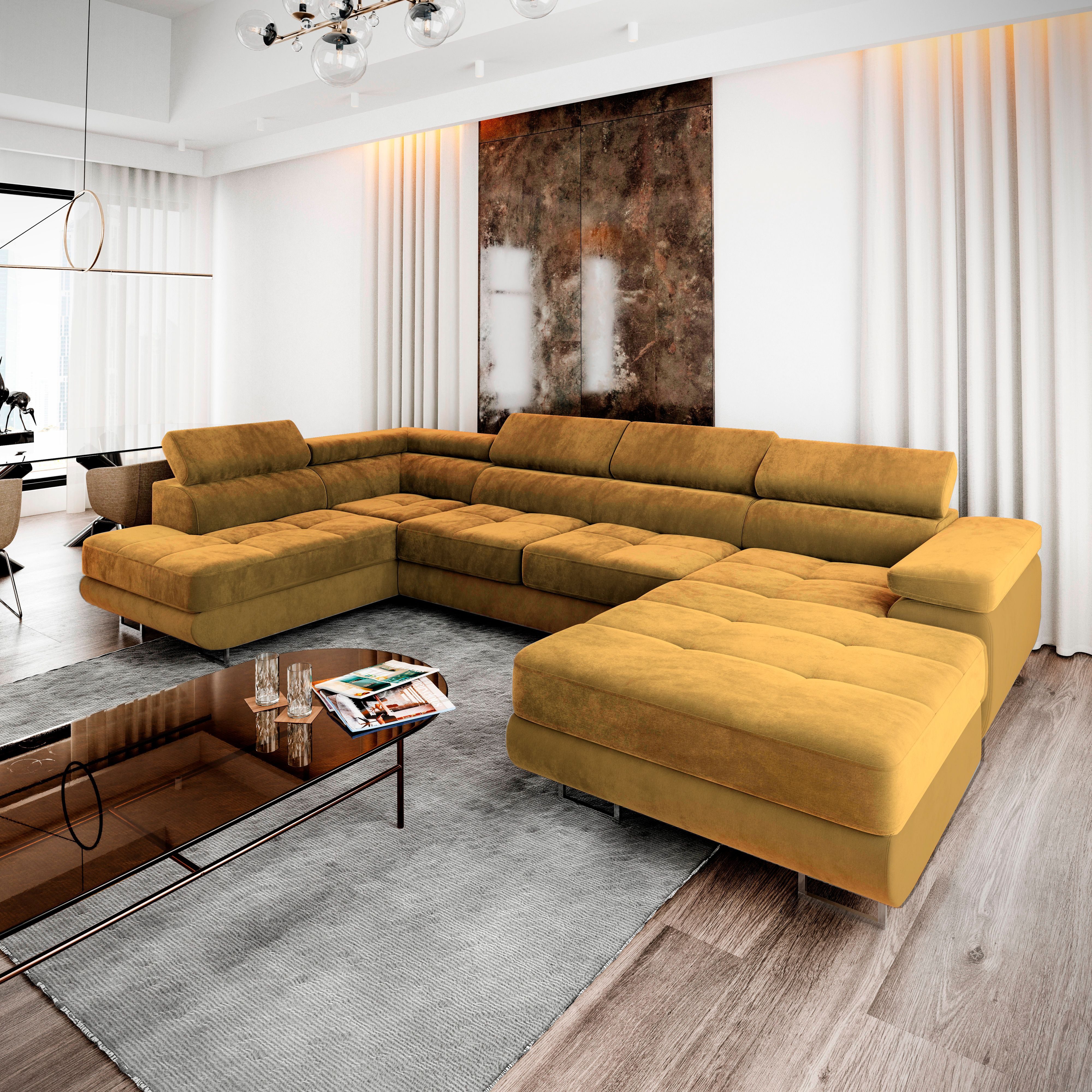 Masseno Ecksofa CASONE mit Schlaffunktion U-Form, günstig online kaufen