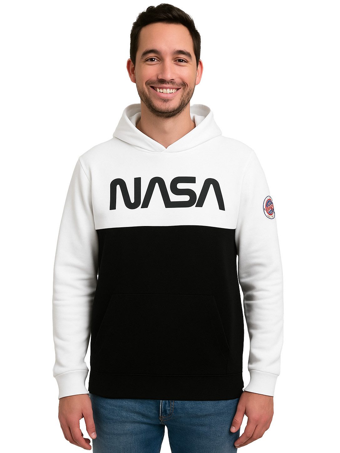 Sweatshirt NASA - retro Logo, Hoodie, weiß