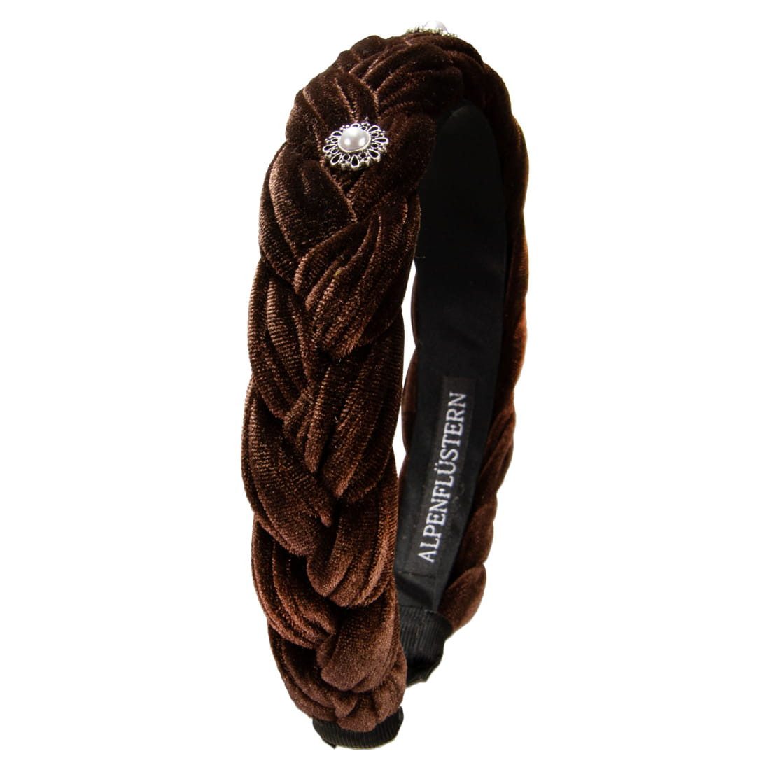 Alpenflüstern Haarreif Samt-Haarreif Flechtoptik Helena dunkelbraun