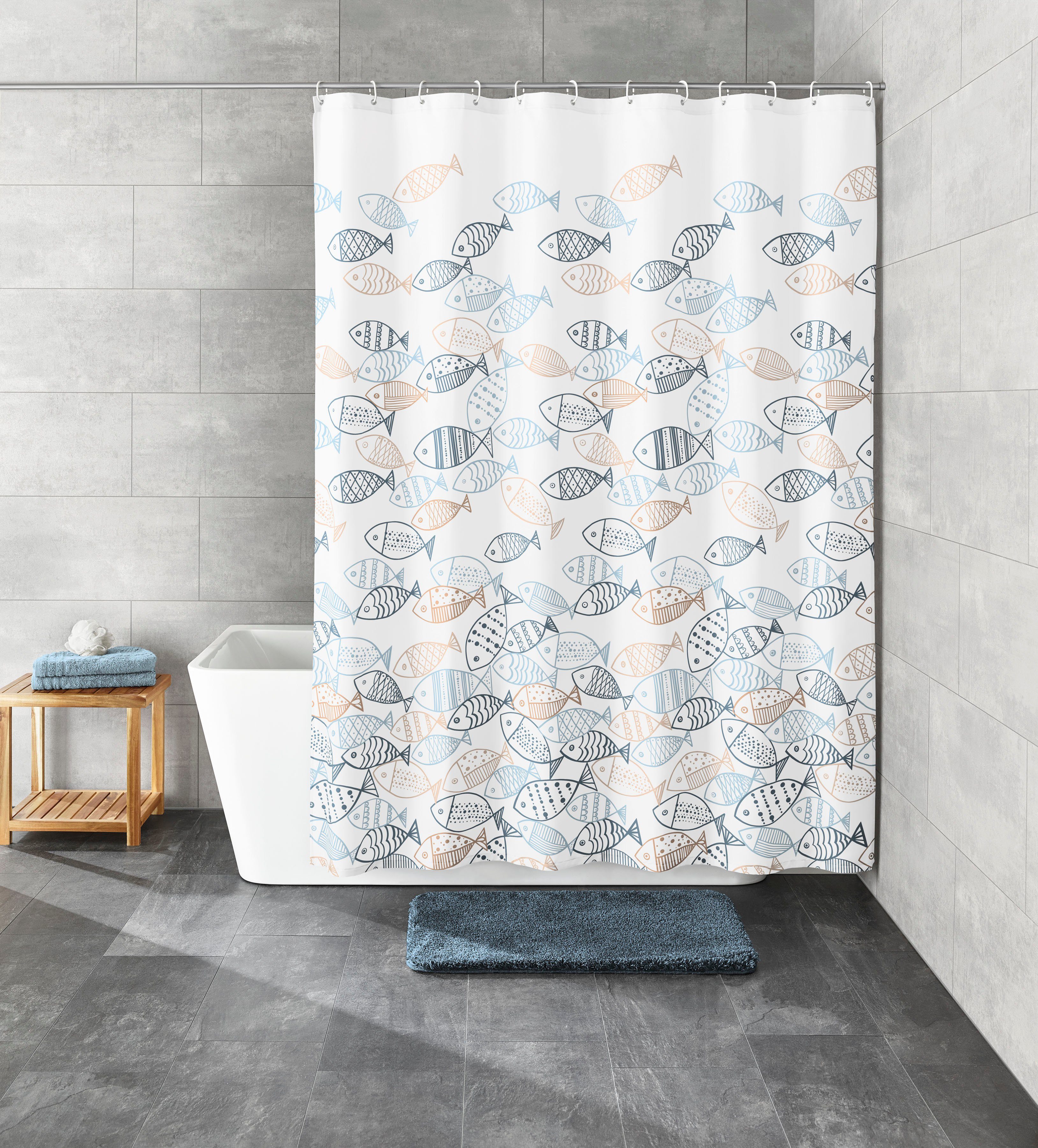 Kleine Wolke Duschvorhang Sardinas Breite 180 günstig online kaufen