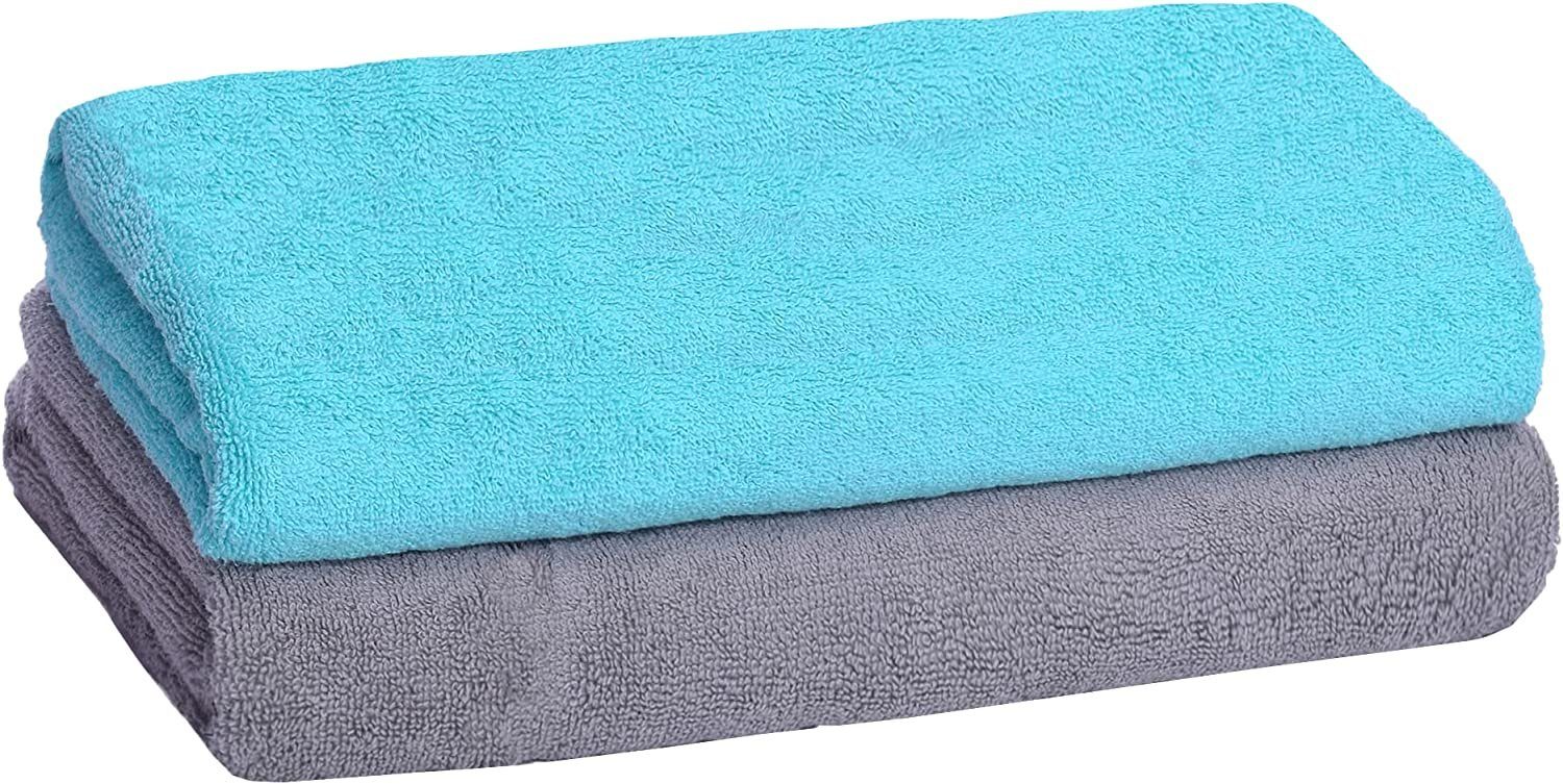 livessa Handtücher Badetücher (2-St), 100% Bade-Handtuchset Baumwolle Set, Badetücher und Set Grau-Trks als im Serie