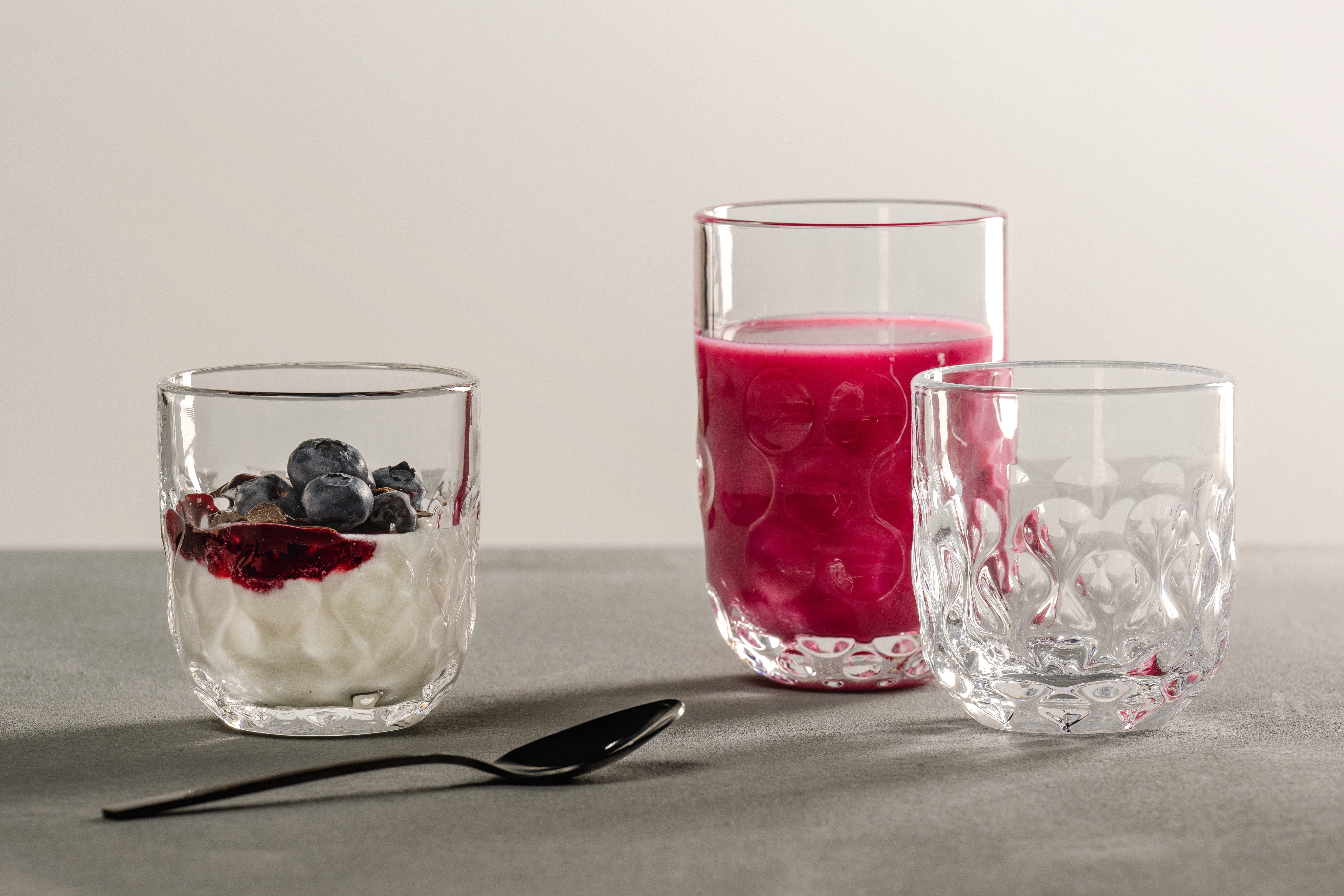 LEONARDO Gläser-Set Kaffee-Glas GOCCE, 220 ml, 6er-Set, 6-tlg., Glas, 2. Variante, mit Tropfenrelief