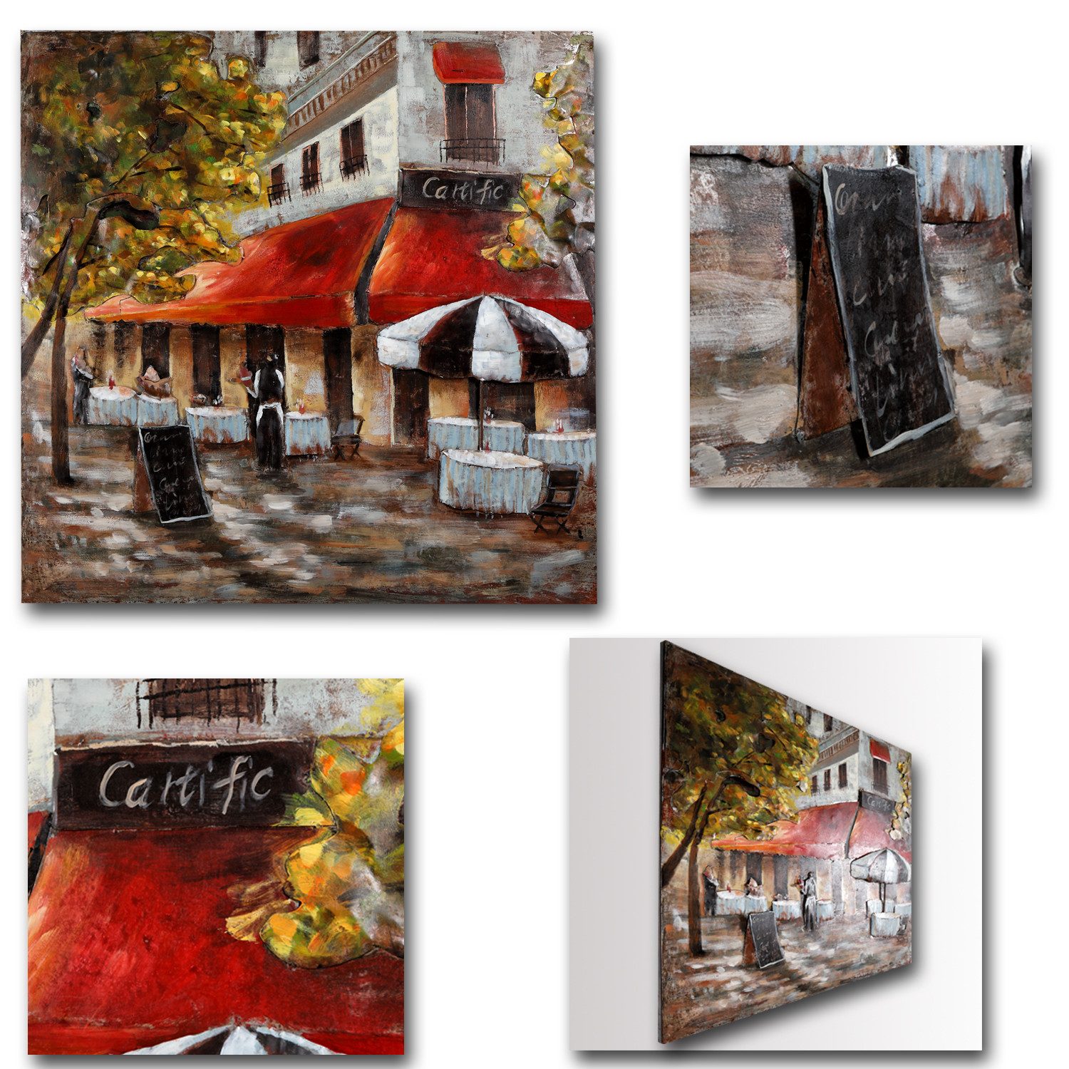 Home4Living Metallbild Wandbild Italy handgefertigt Relief Kunst Metallbild Unikat, Italy, handgefertigt