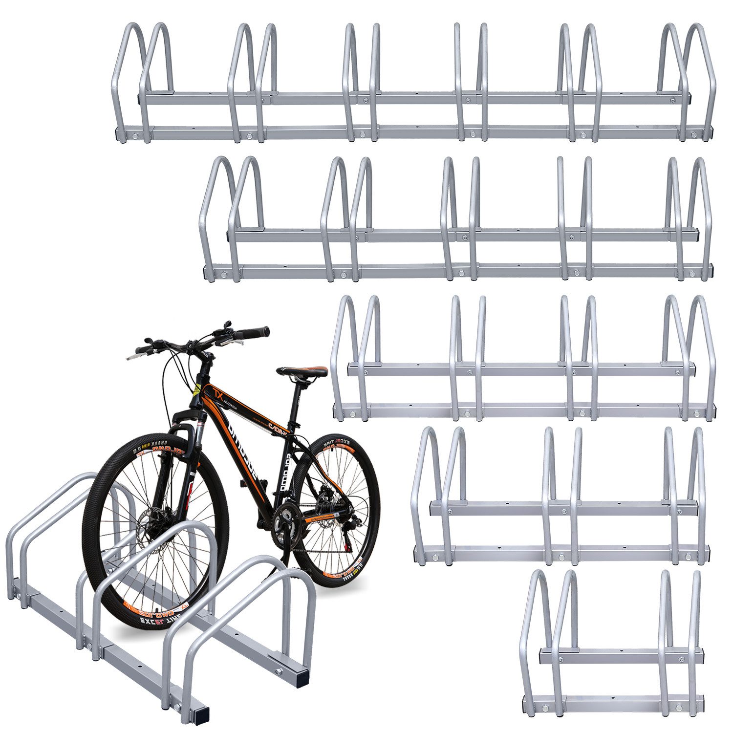 Fahrradständer 2/3/4/5/6-fach Fahrradständer, Mehrfachständer 35-55mm Reifenbreite