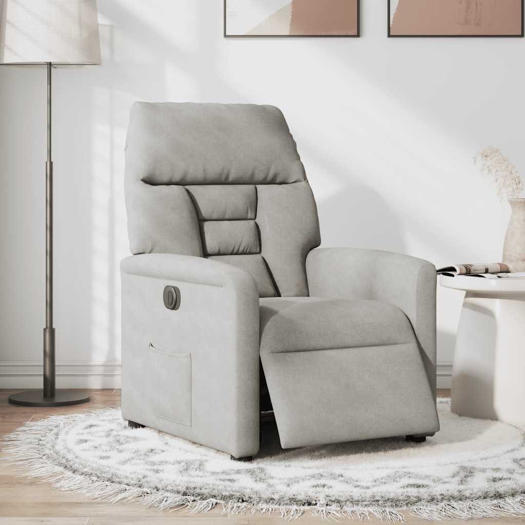 vidaXL Sessel Relaxsessel Elektrisch Hellgrau Mikrofasergewebe günstig online kaufen