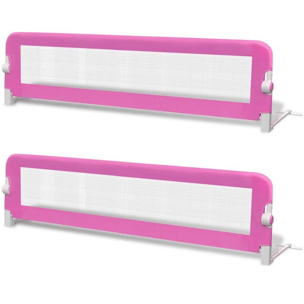 vidaXL Bettschutzgitter Kleinkind Bettschutzgitter 2 Stück Rosa 150 x 42 cm (2 St)