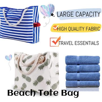 Cbei Strandtasche Groß Tote Bag Einkaufstasche Wasserdicht Familie Shopper Tasche (Stylische geräumige Tragetasche mit 4 Innentasche und 2 Seitentaschen, 1-tlg., Badetasche Damen Wasserdicht, Beach Bag Tote Bag, 53x15x45cm), Beach Bag für Reisen, Strand, Schwimmbad