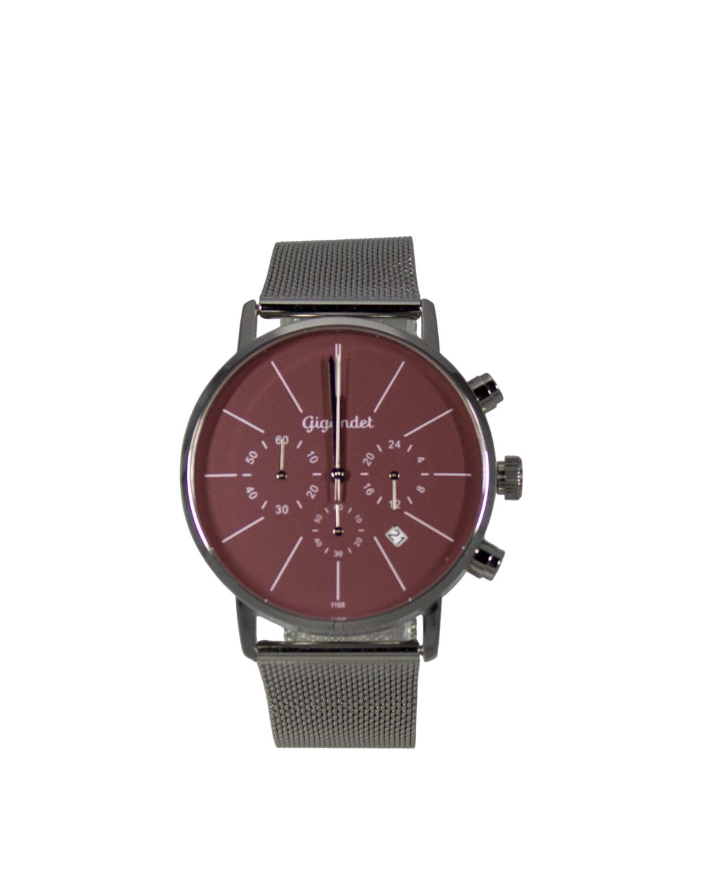 Gigandet Chronograph Armbanduhr Herren Damen Silber Braun Datum G32-010, Mesharmband, Edelstahlgehäuse, 3ATM wasserdicht